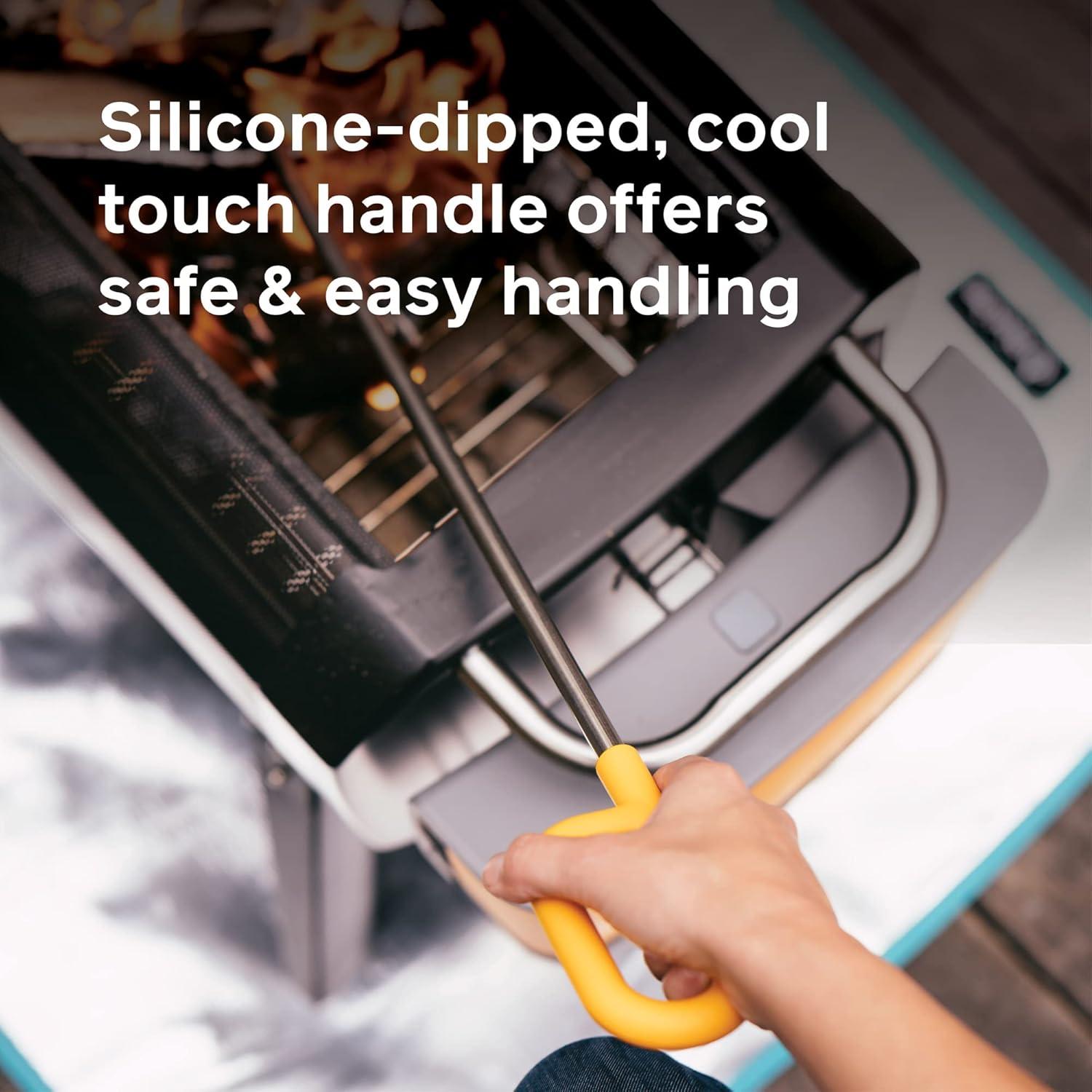 BioLite FirePoker 58 cm Acero Inoxidable con Mango de Silicona