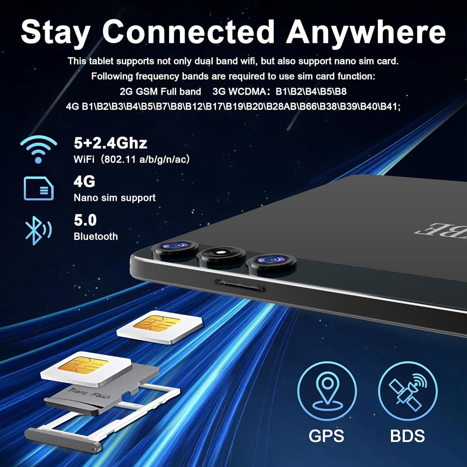 Tableta KADYBE D106 10.1" 14GB RAM 128GB 4G Android 14