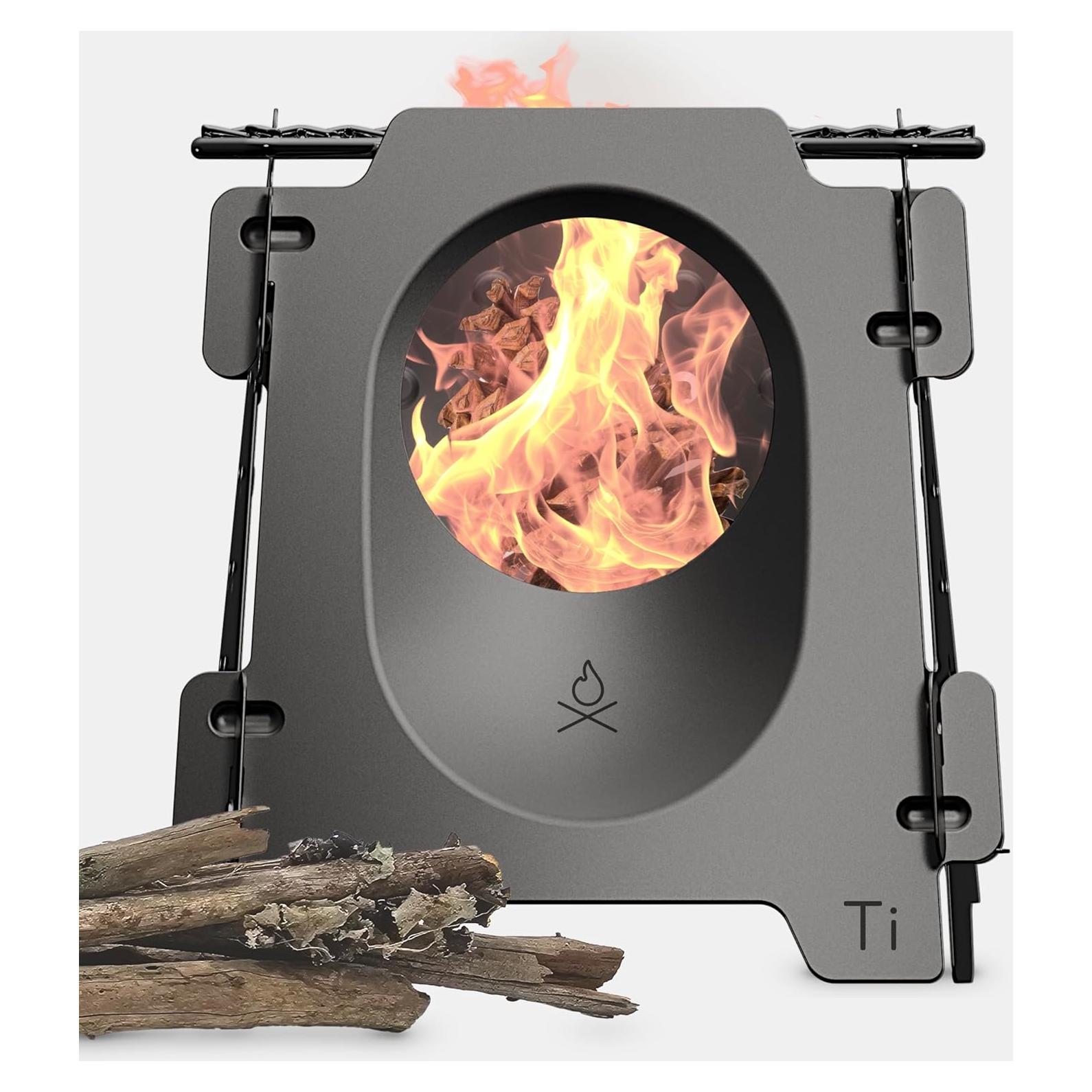 Estufa de Leña Ultraligera ÜBERLEBEN Stöker de Titanio 218g