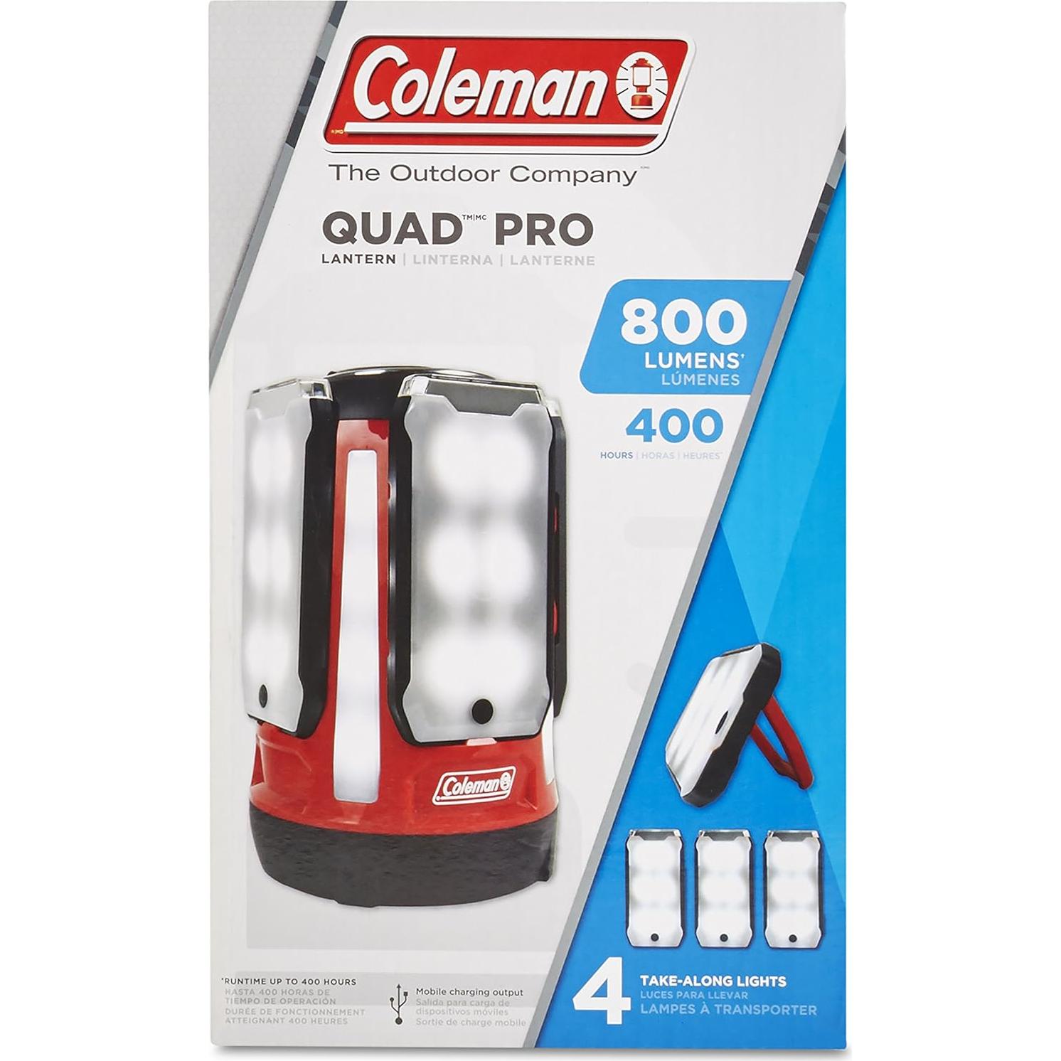 Linterna LED Recargable Coleman 800 Lúmenes 4 Paneles
