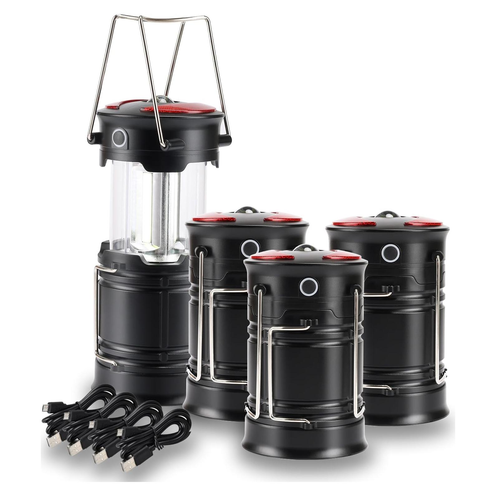 Linternas de Camping Lichamp 4 Piezas Recargables 300 Lúmenes