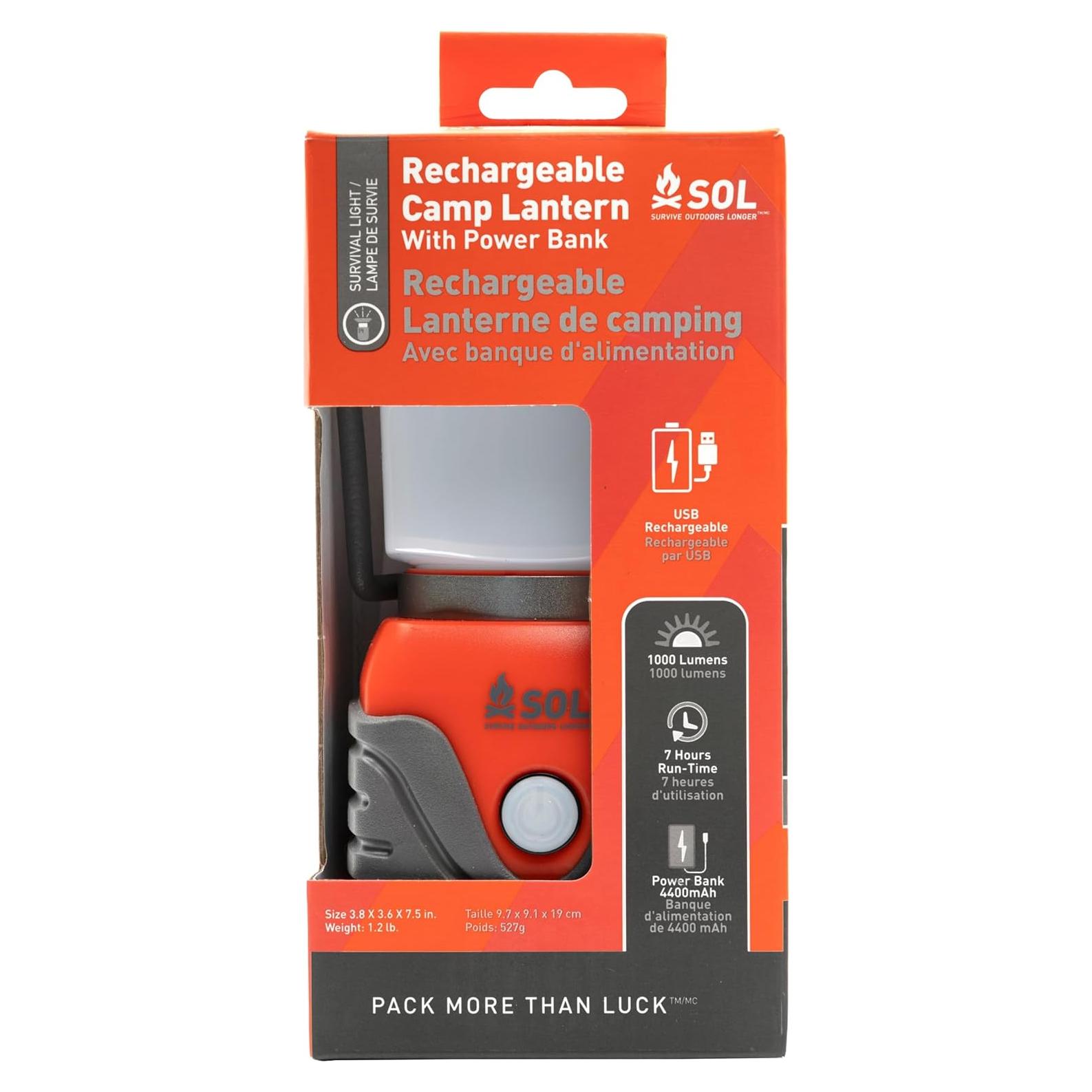 Linterna de Campamento Survive Outdoors 1308 Recargable 1000 Lúmenes