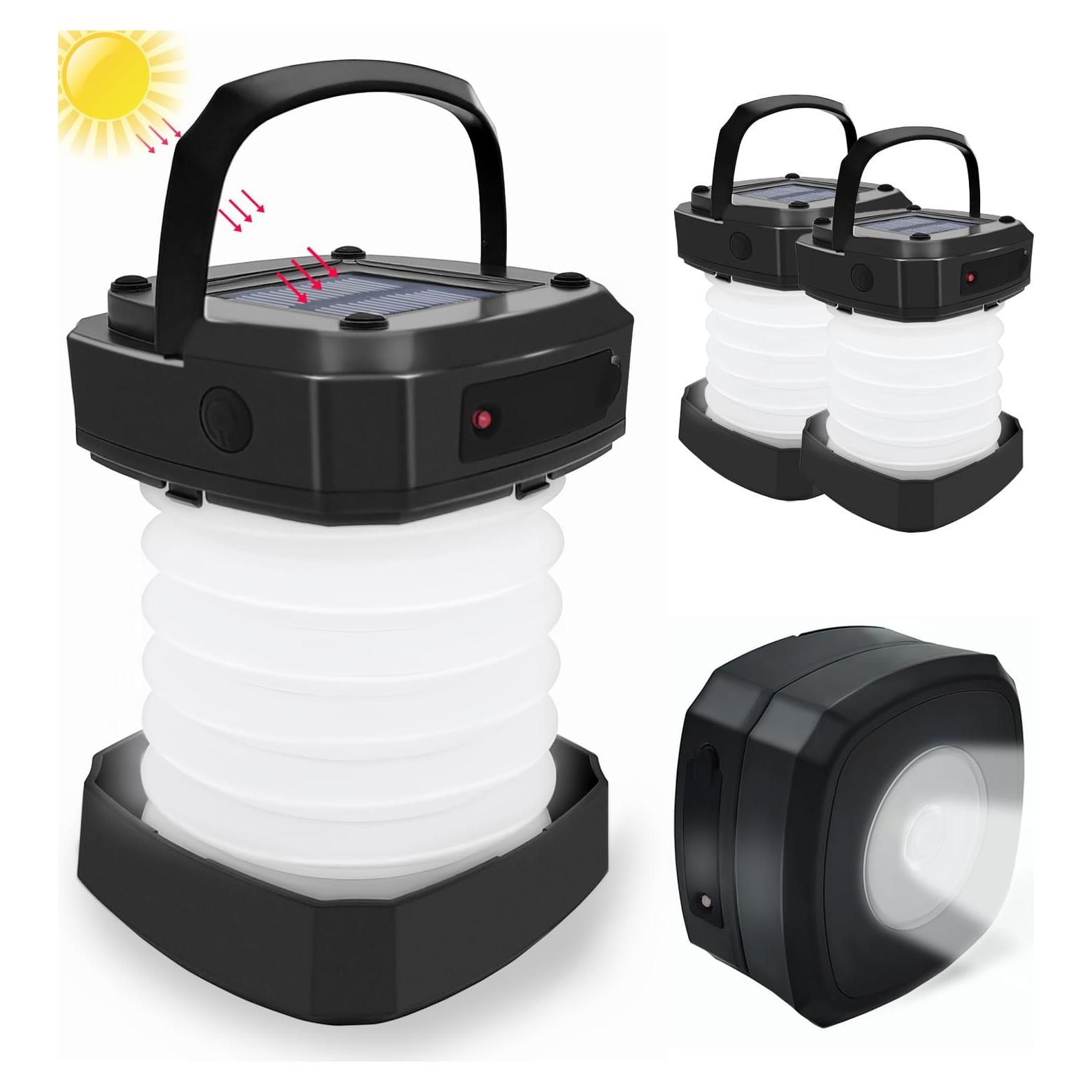 Linterna Solar Plegable PEKPAK - 2 Unidades LED Recargables