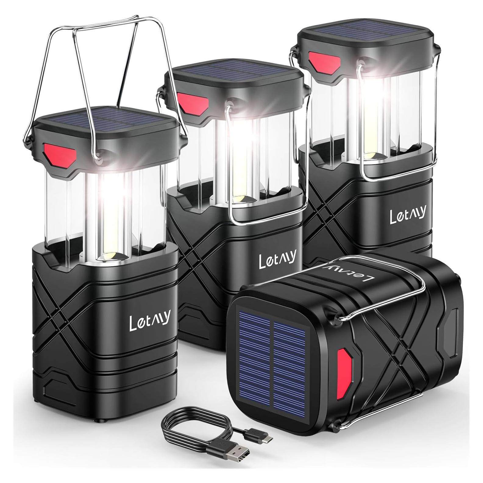 Linterna de Camping LETMY X2500 - 4 Paquete LED Recargable