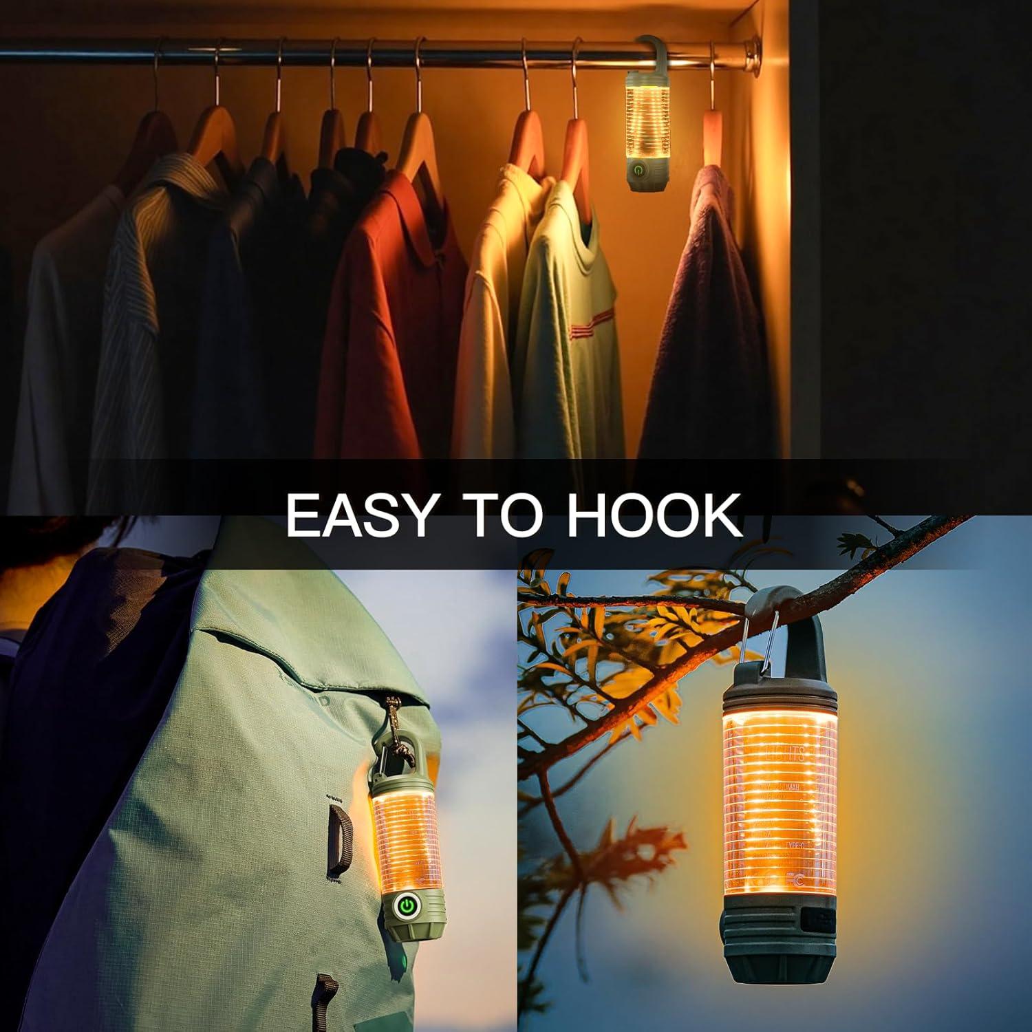 sofirn LED Camping Lantern Flashlight Rechargeable, Bright Portable Camp Light with Red Light, 6 Lighting Modes, Outdoor Tent Night Light for Hurricane, Hiking, Night Walking, Emergency