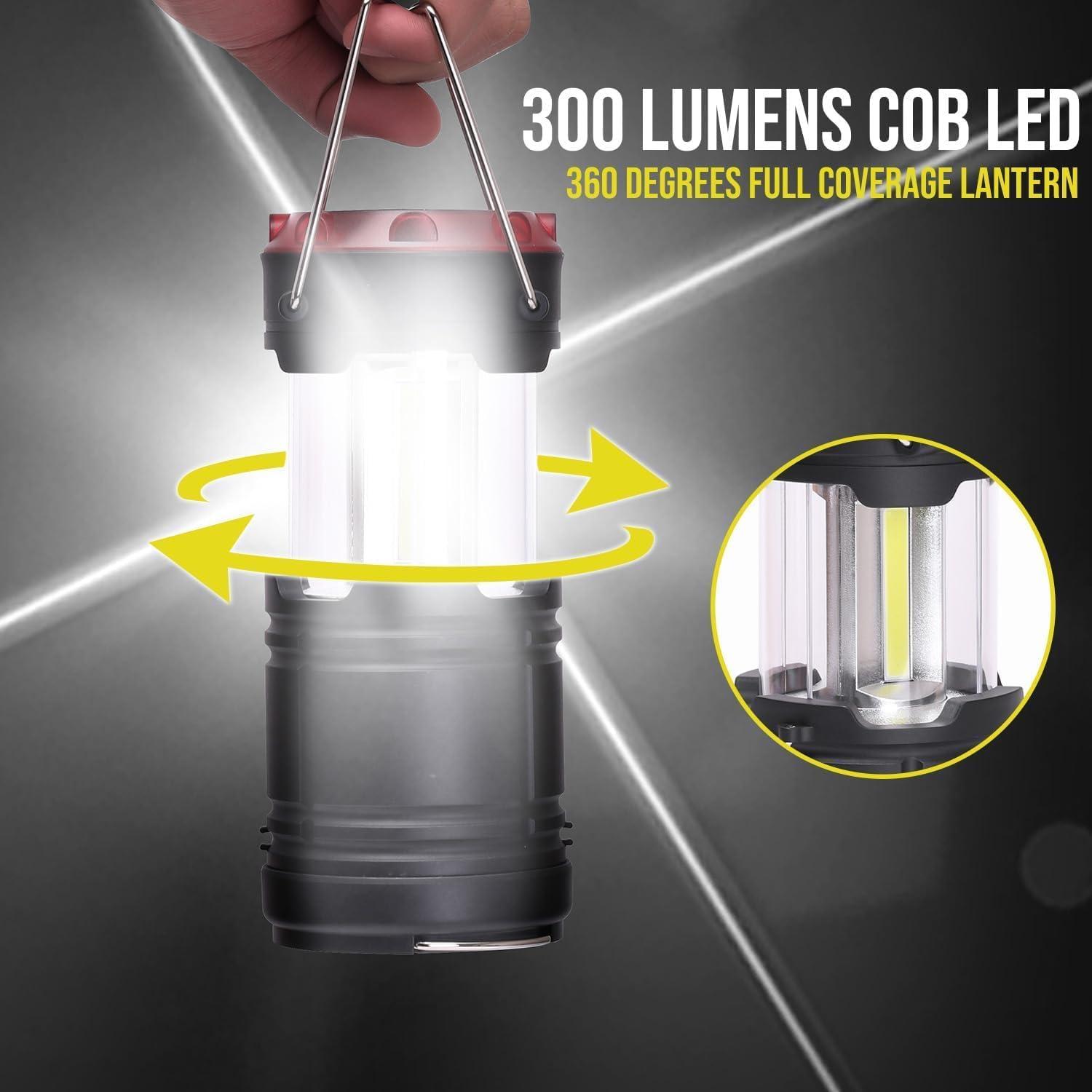 Linternas Plegables Lichamp 4 Pack 300 Lúmenes para Camping