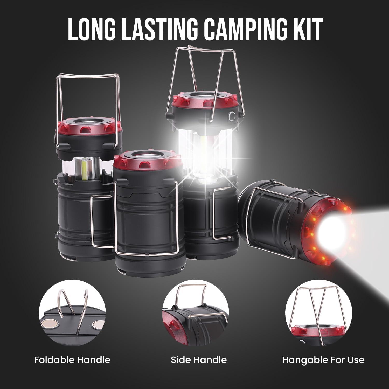 Linternas Plegables Lichamp 4 Pack 300 Lúmenes para Camping