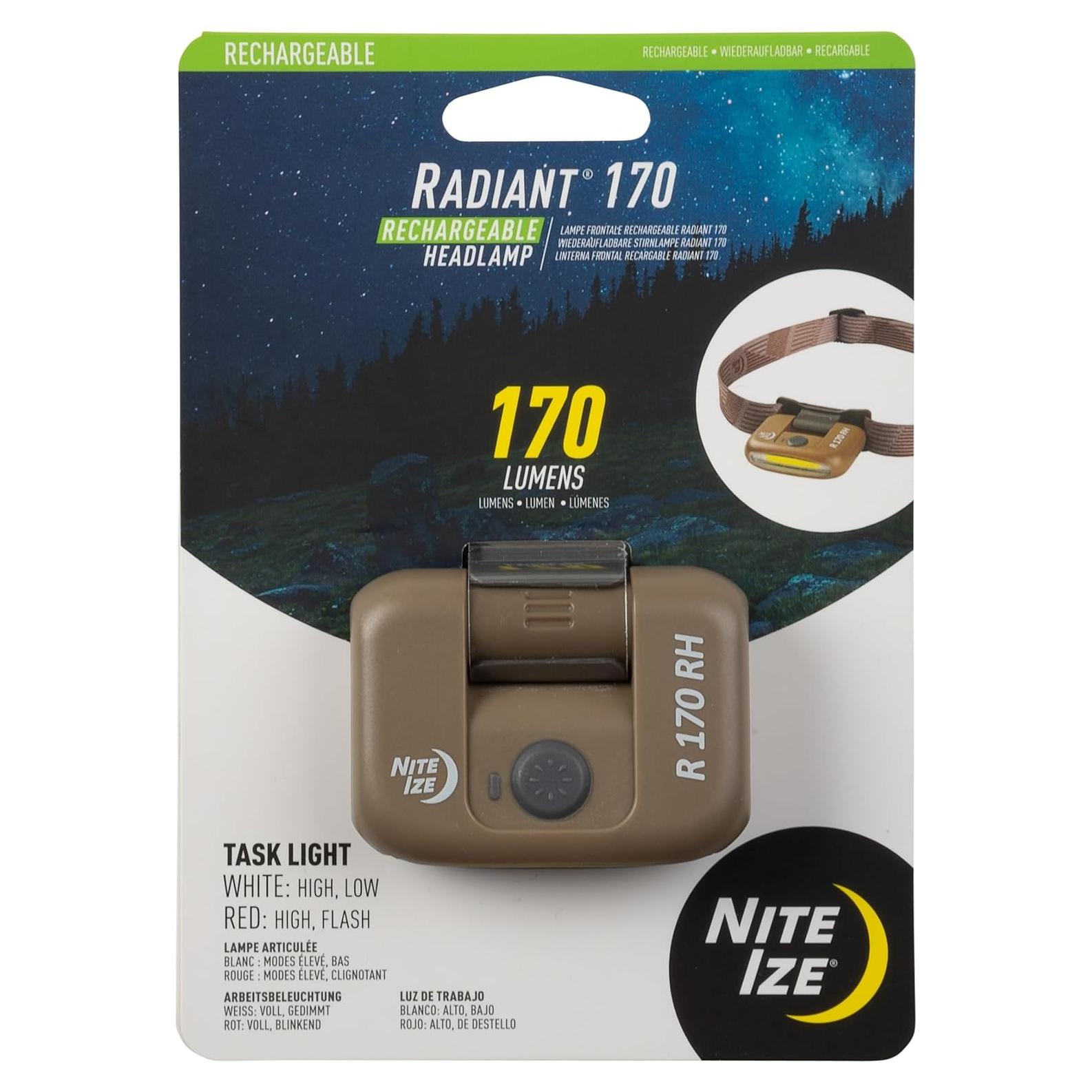 Linterna Frontal Recargable Nite Ize Radiant 170 Coyote