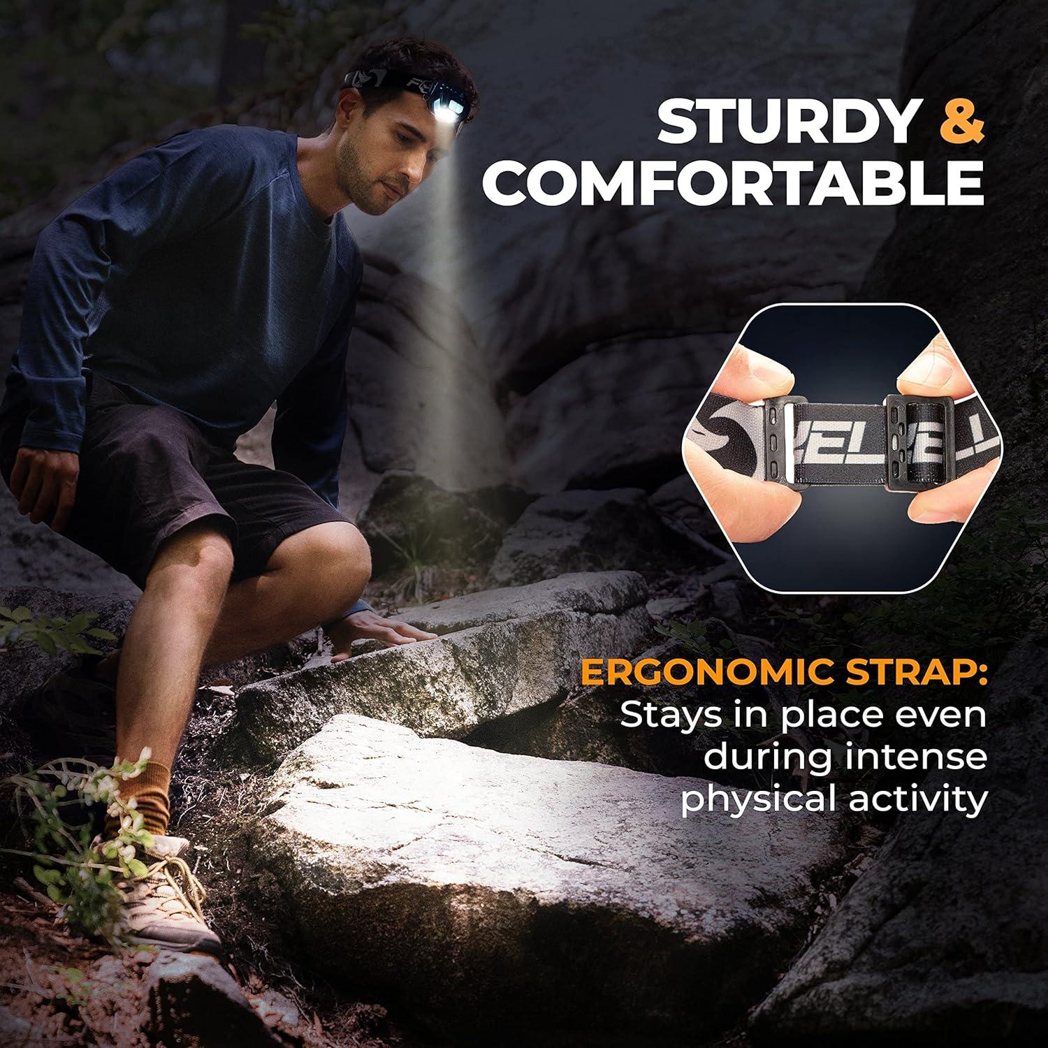 Linterna Frontal LED Foxelli MX10 Rosa Neón 160 Lúmenes