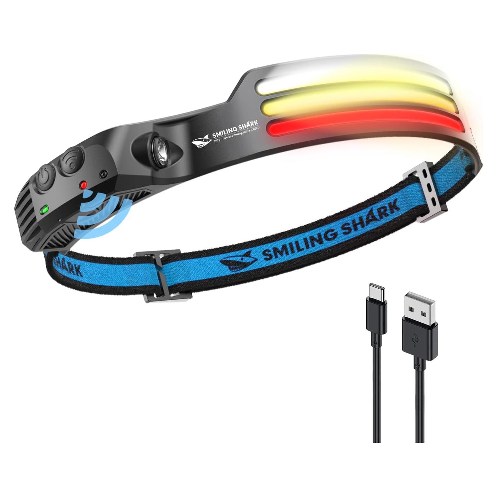 Linterna Frontal LED Smiling Shark Multicolor 5000 Lúmenes