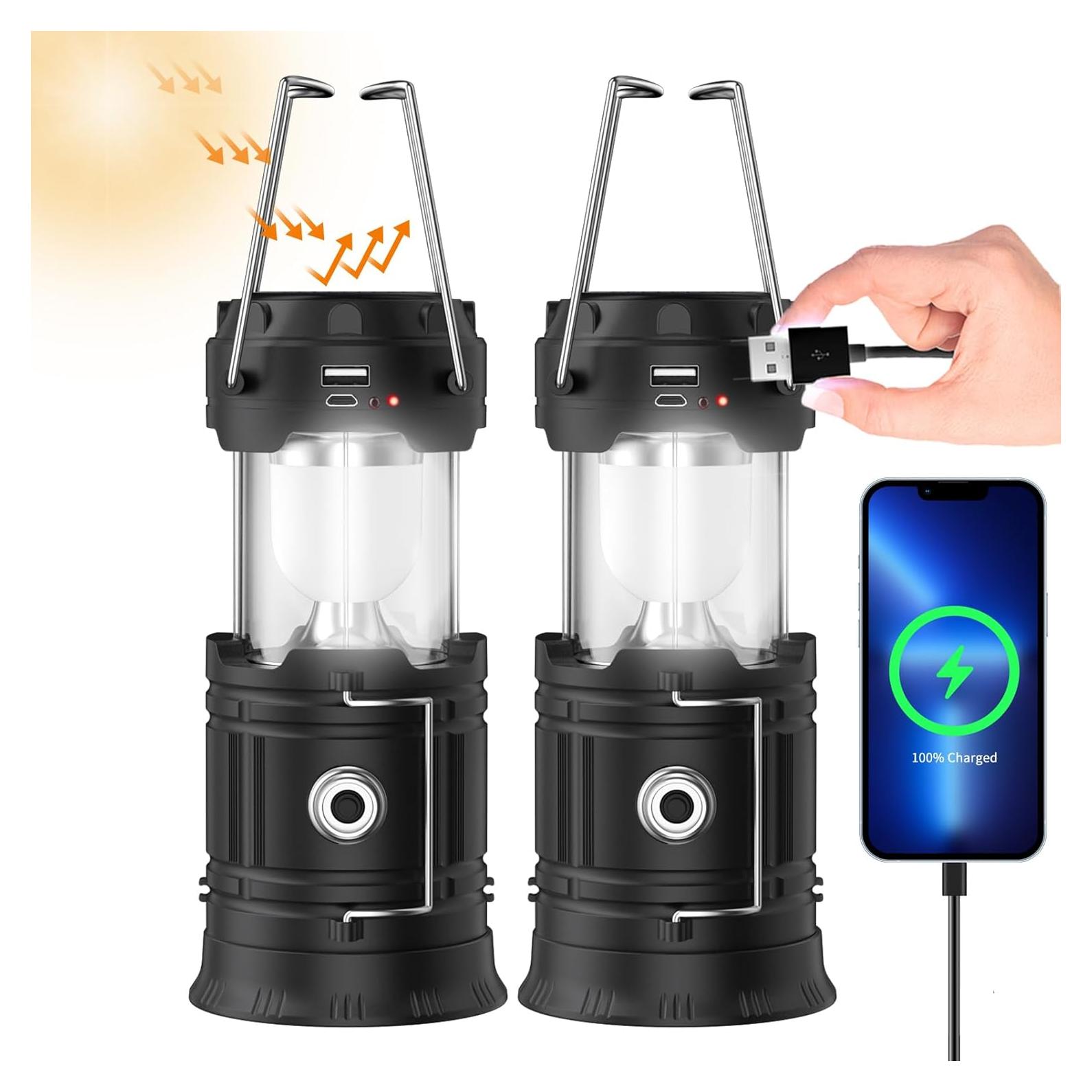 Linterna Solar Recargable BUGPASS 25.4cm para Campamento