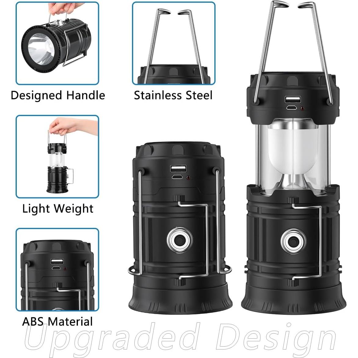 Linterna Solar Recargable BUGPASS 25.4cm para Campamento