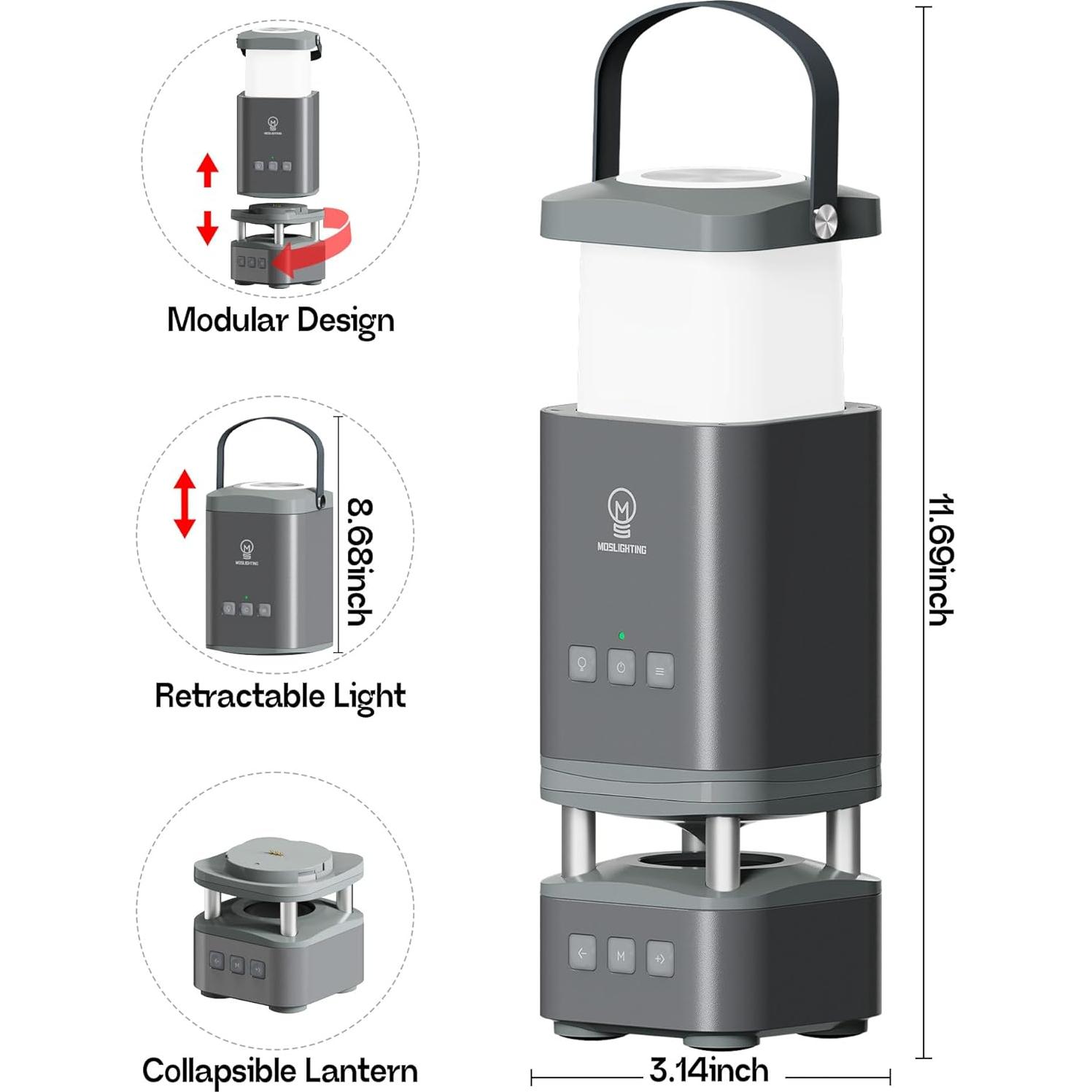 Linterna Camping LED Recargable Moslighting 10000mAh IP44