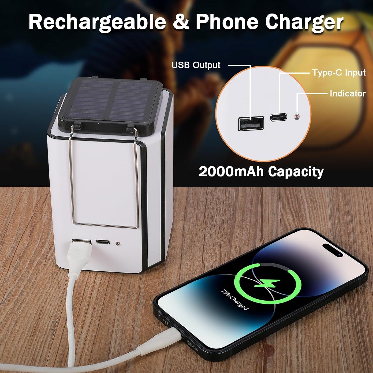 Linterna de Camping Solar LED GarageAngle 4Pack Recargable