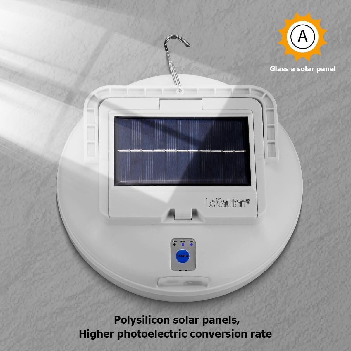 Luz Solar de Camping LeKaufen 4500LM Recargable USB IPX4