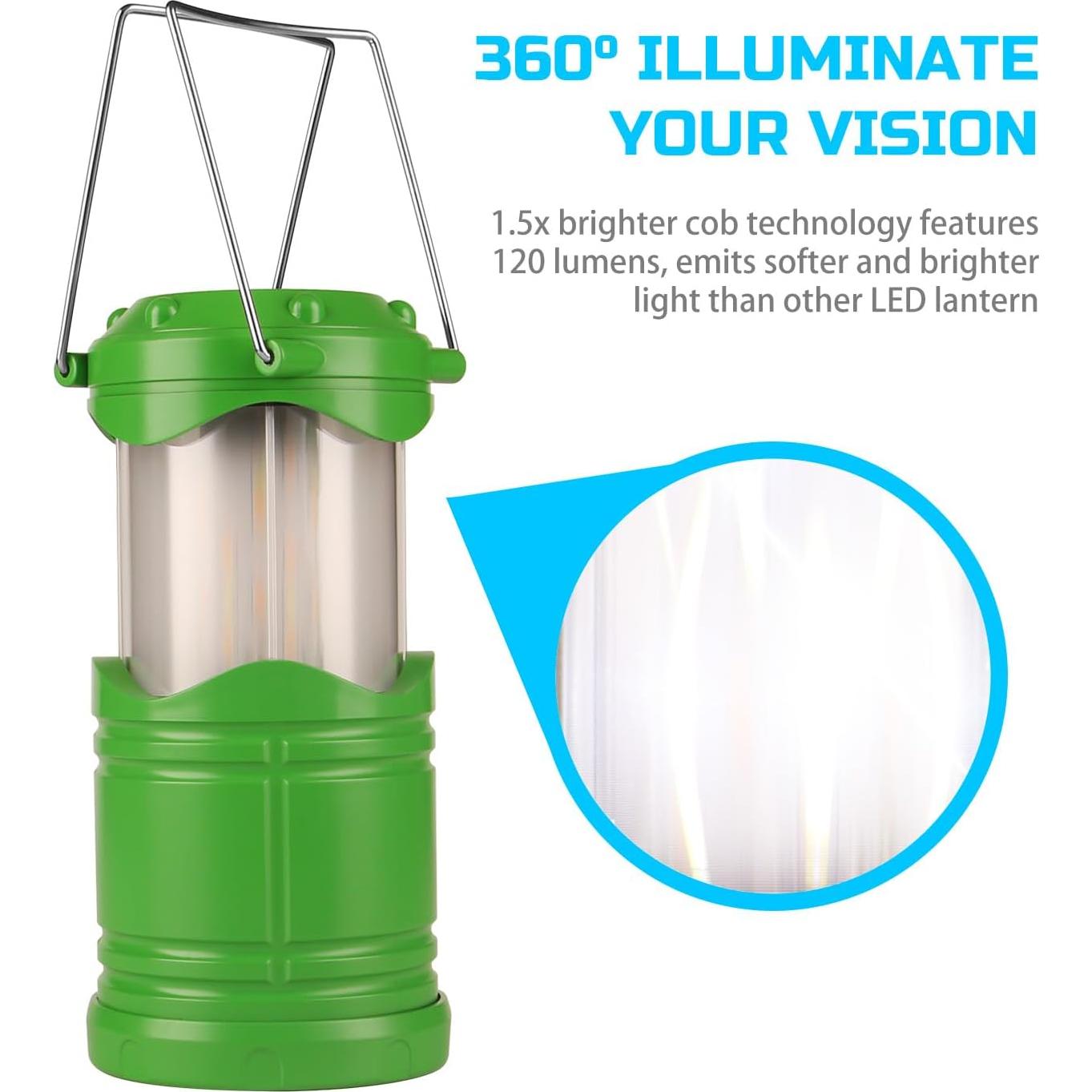 Linterna LED Portátil Lichamp Verde 4 Pack para Camping