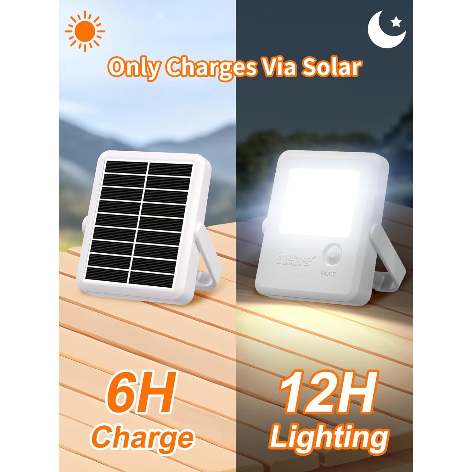 Linterna Solar Intelamp 2000mAh para Camping y Exterior