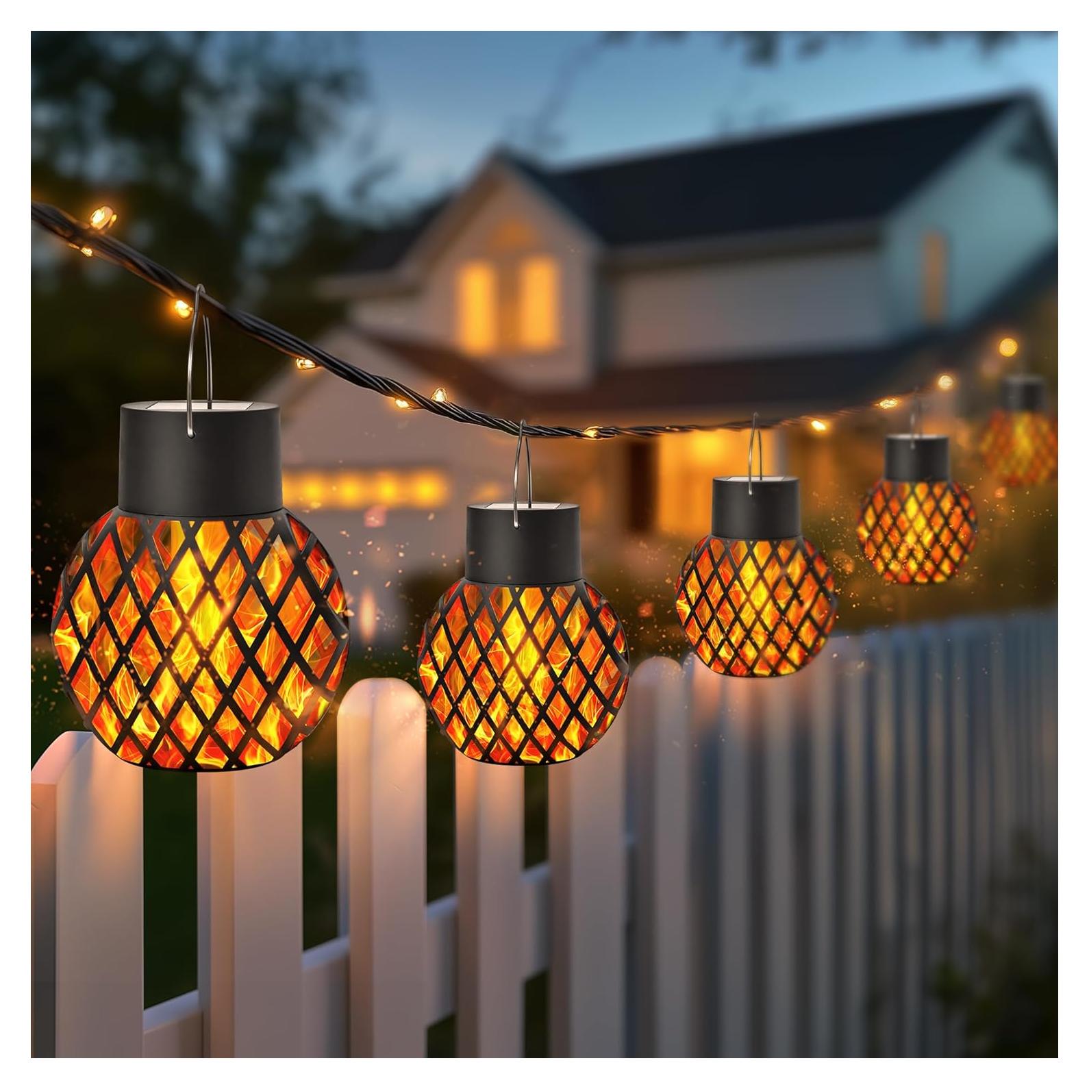 Luces Colgantes Solares GIGALUMI - Paquete de 4, 14cm, Impermeables