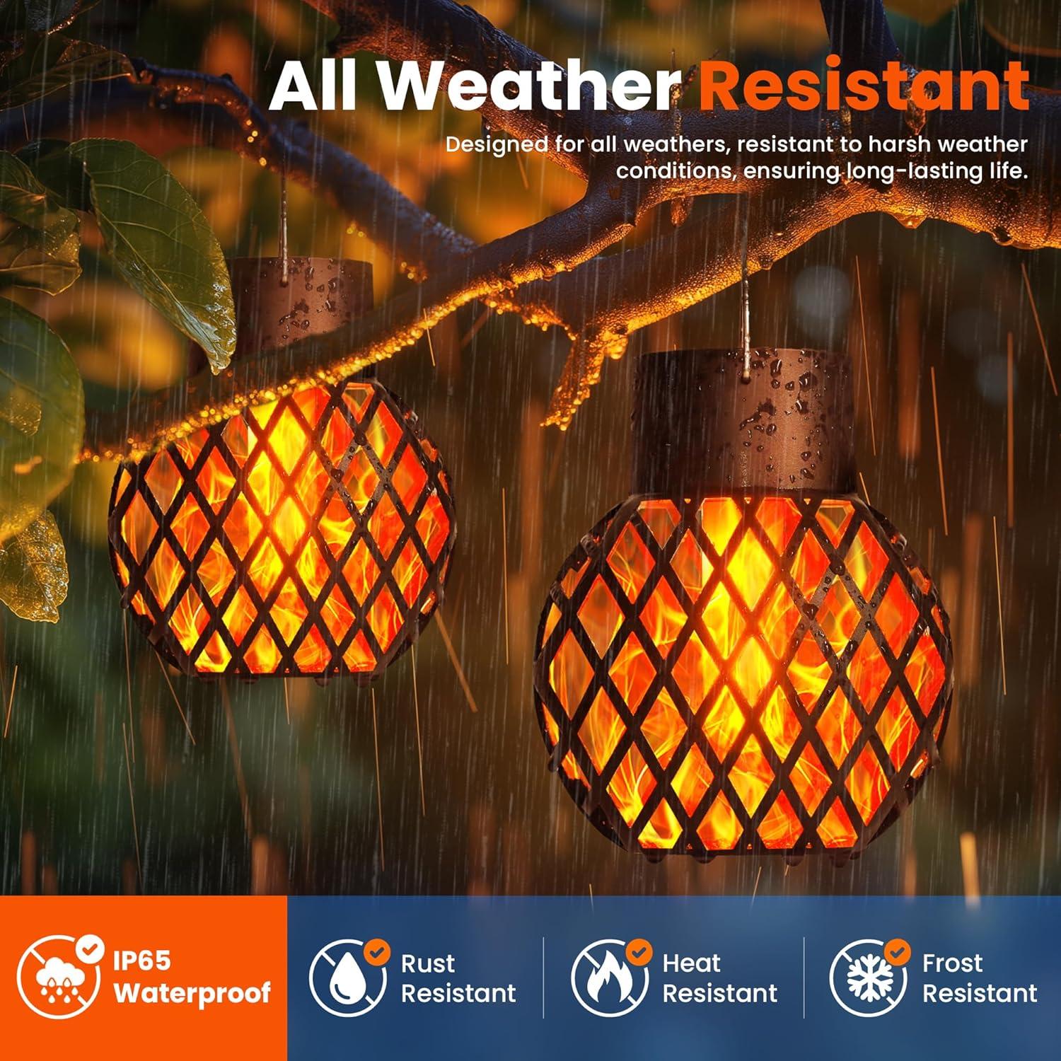 Luces Colgantes Solares GIGALUMI - Paquete de 4, 14cm, Impermeables