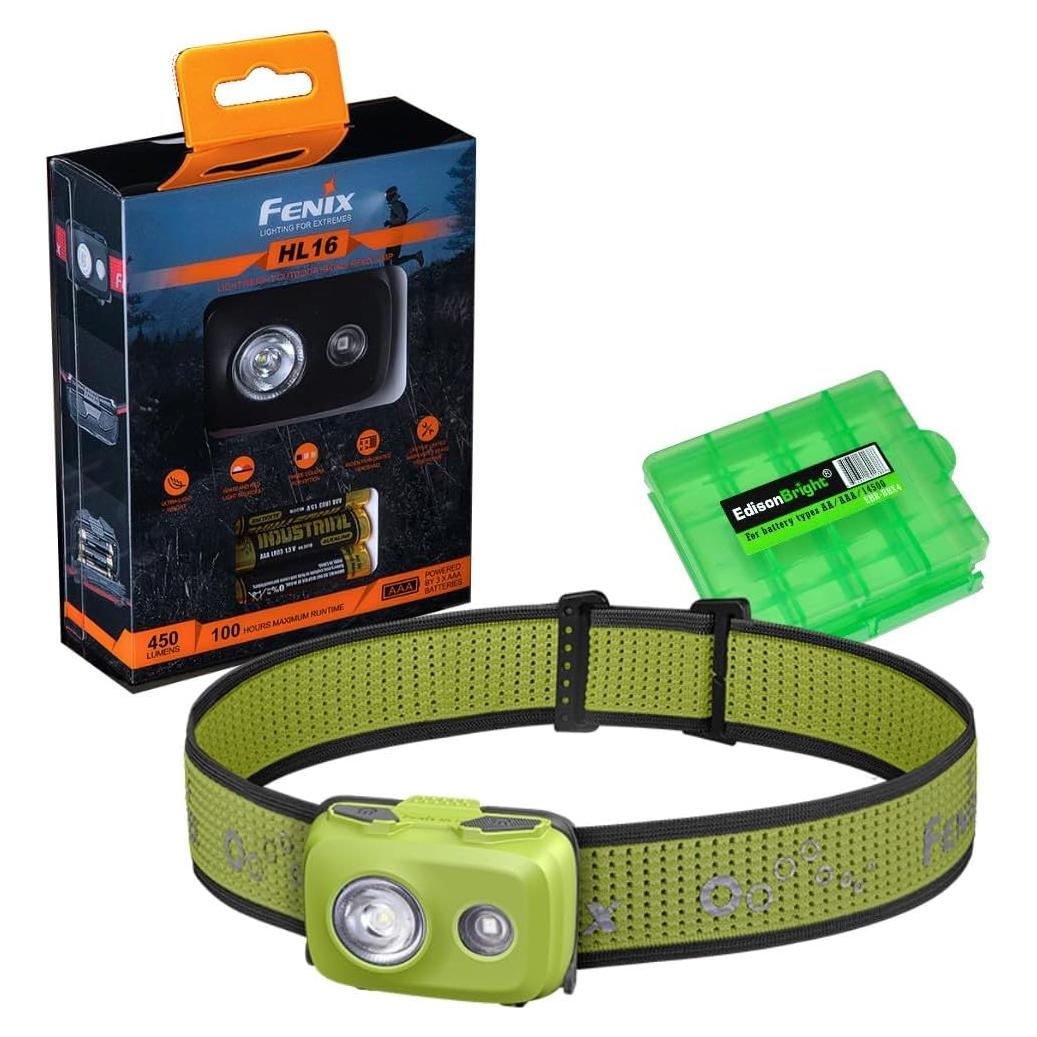 Linterna Frontal EdisonBright Fenix HL16 450 Lúmenes Verde