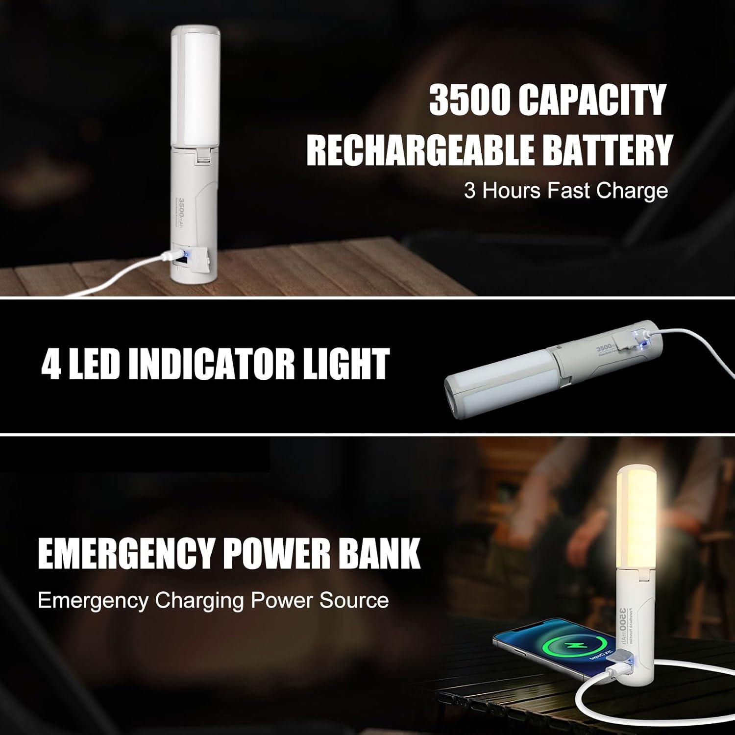 Linterna de Camping LED Chstarina 3500mAh Plegable Resistente al Agua