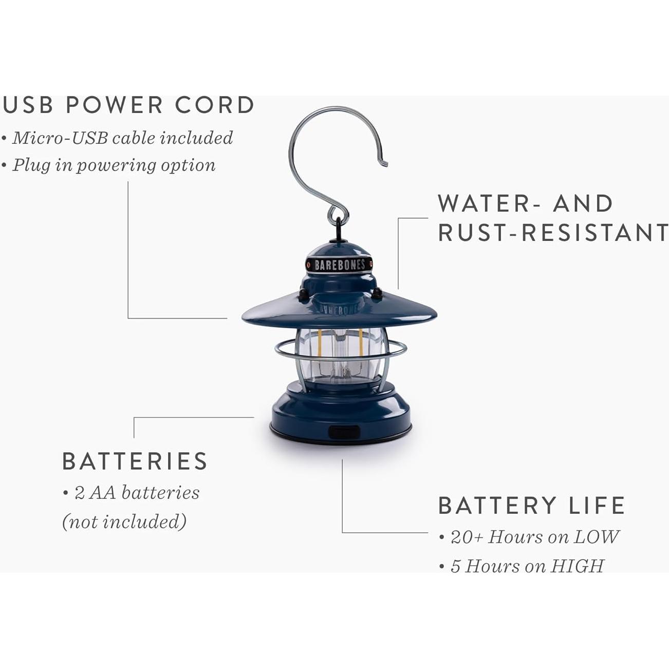Linterna LED Vintage Barebones LIV-171 Azul Océano 1 Paquete