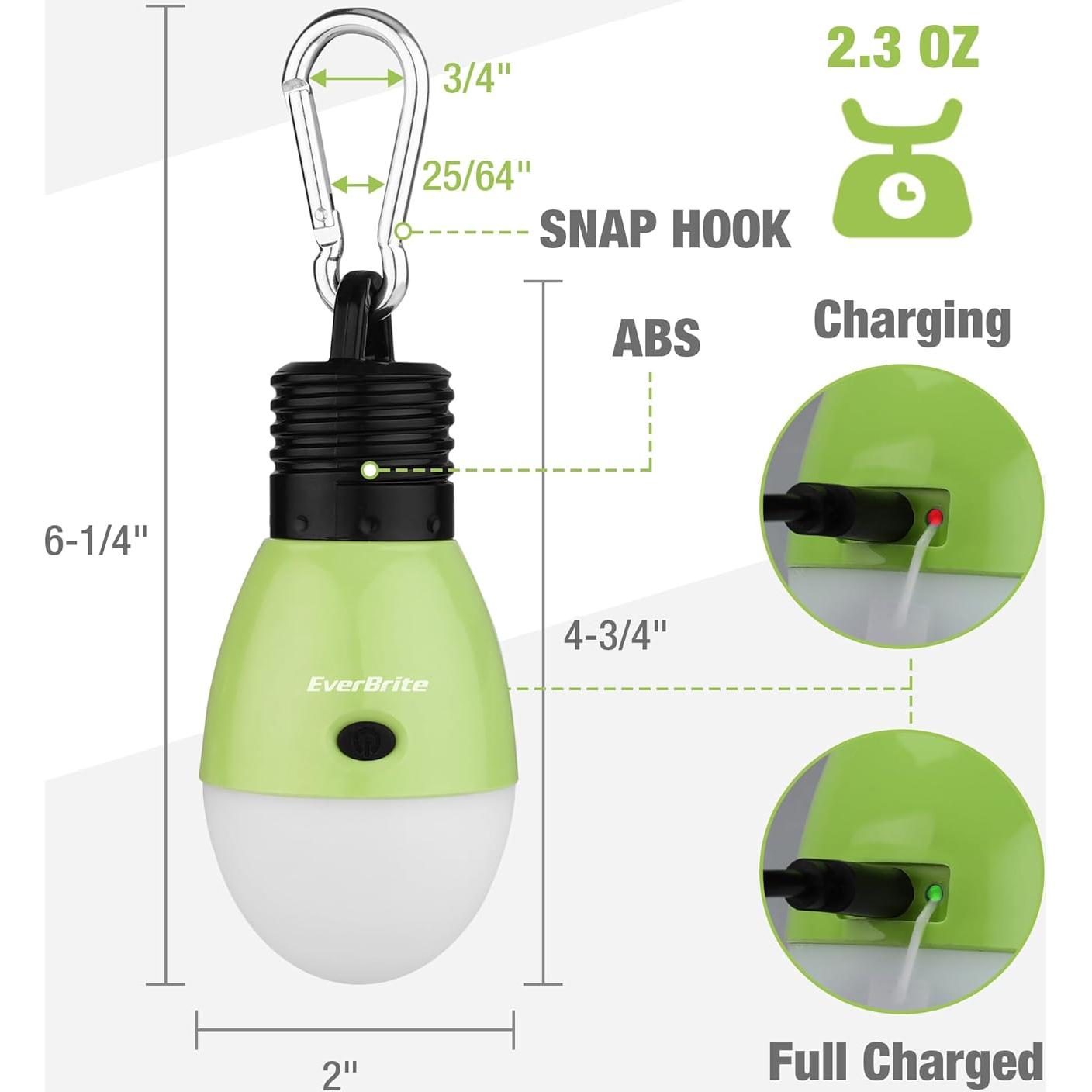Luz de Camping Recargable EverBrite Verde, 150 Lúmenes, 3 Modos