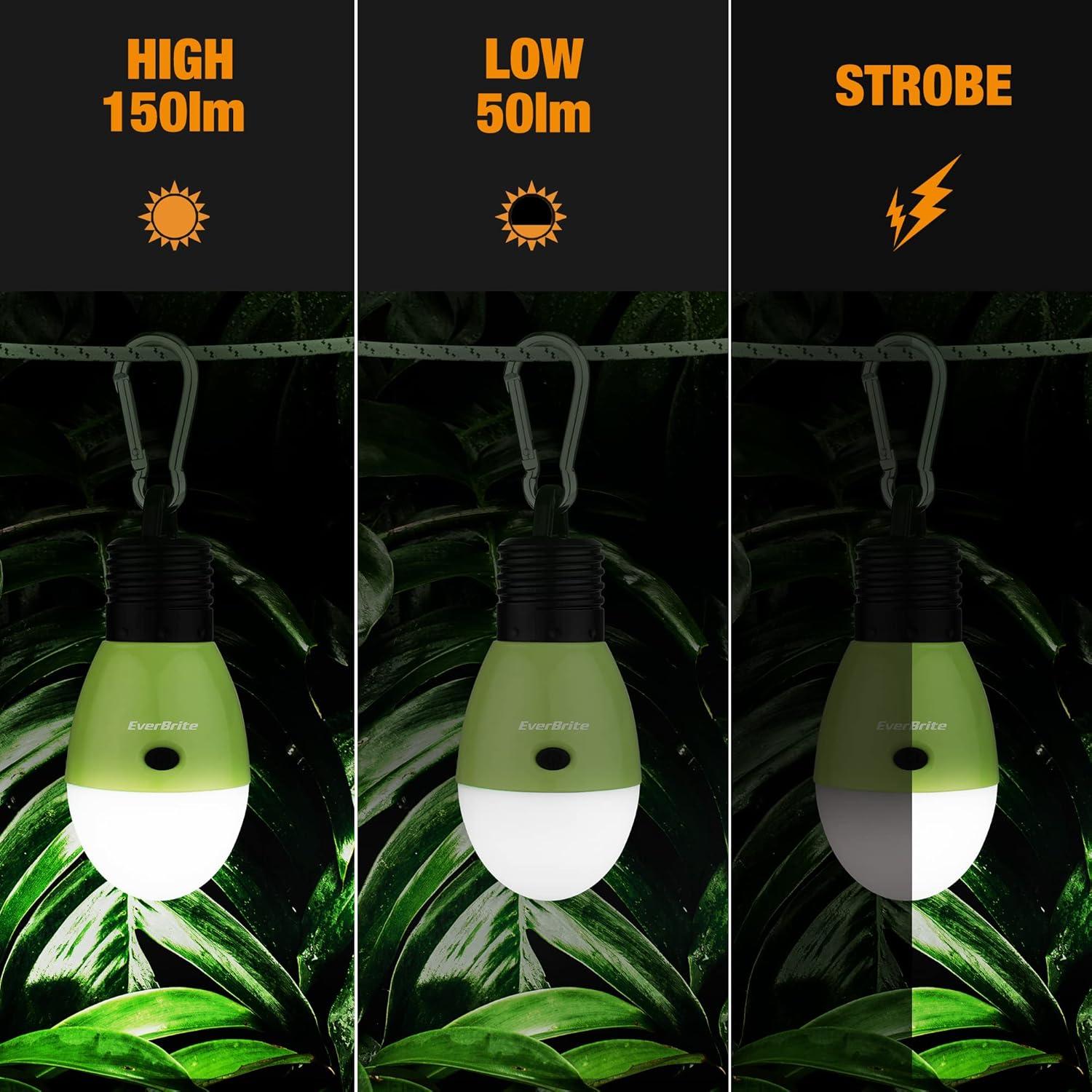 Luz de Camping Recargable EverBrite Verde, 150 Lúmenes, 3 Modos