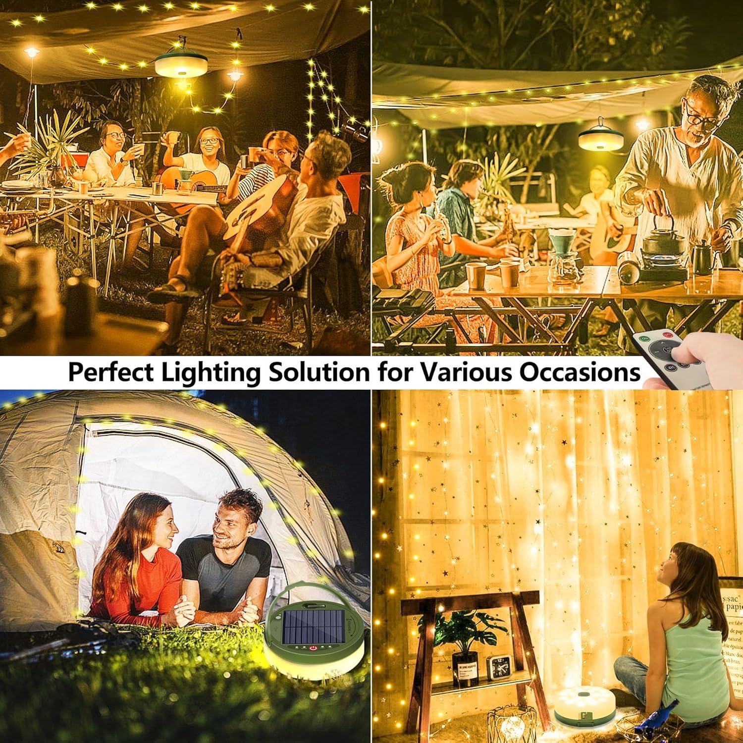 Luces de Cadena Portátiles AcaJoe 10m 100LED Solar y USB