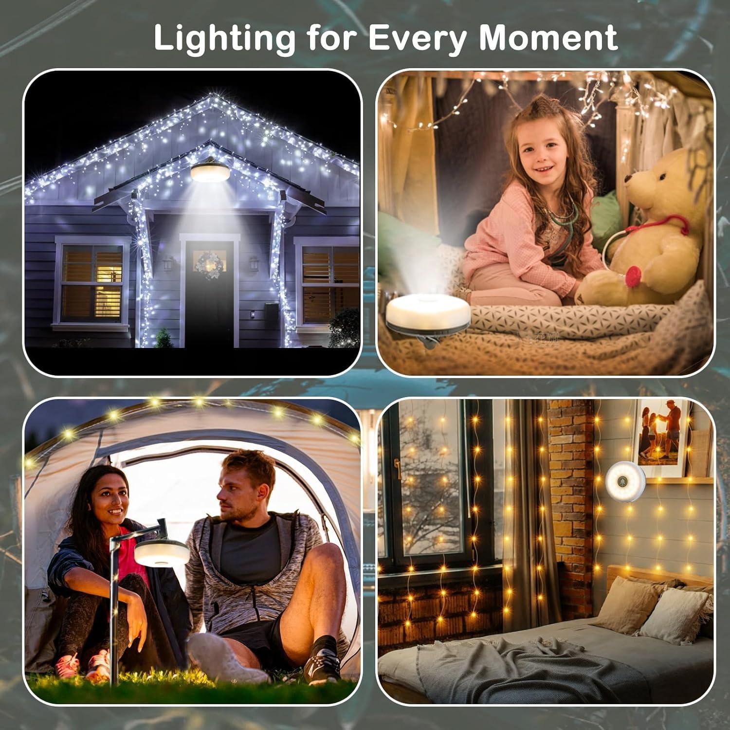 Paquete de 2 Luces de Camping Sutaig 4 en 1 Impermeables