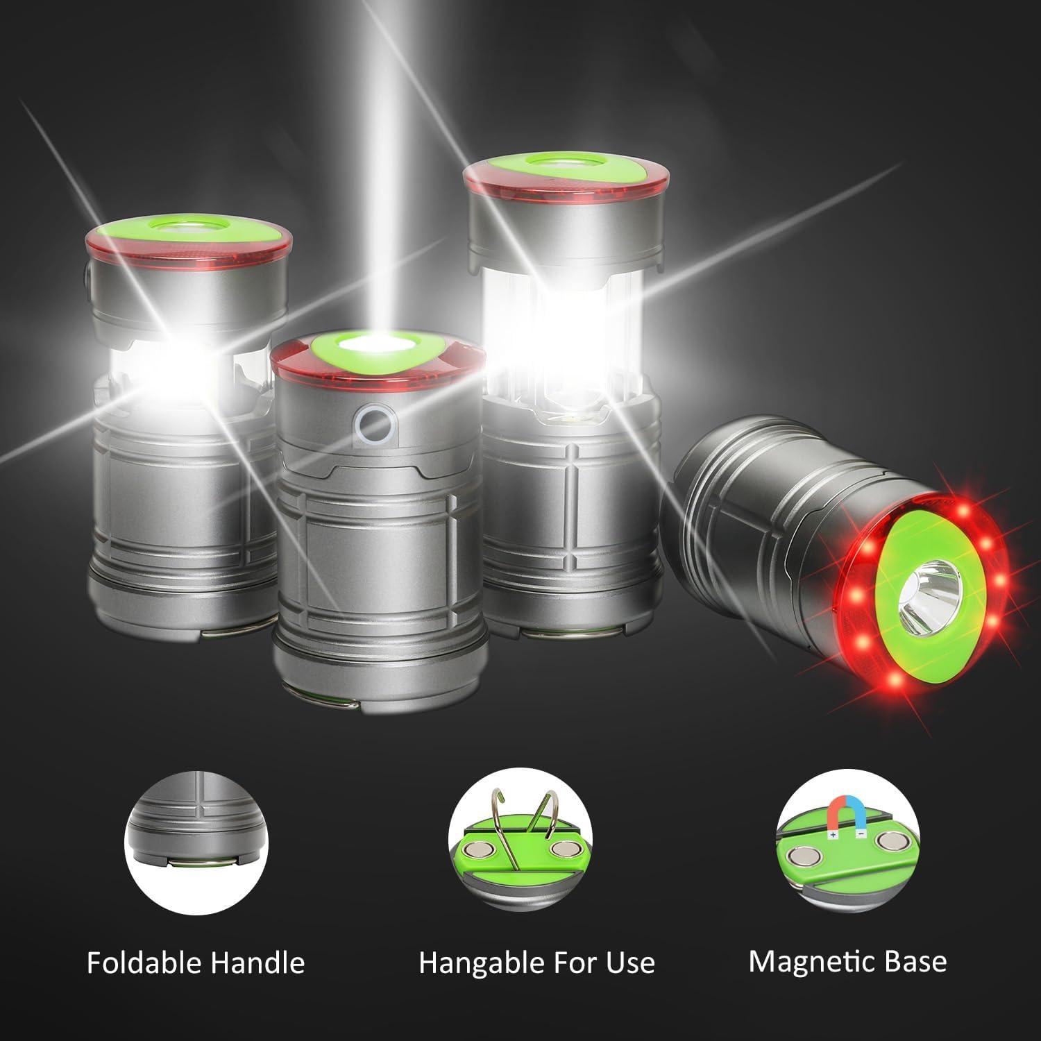 Lámpara de Camping LED Plegable Lichamp, 200 Lúmenes, Paquete de 2