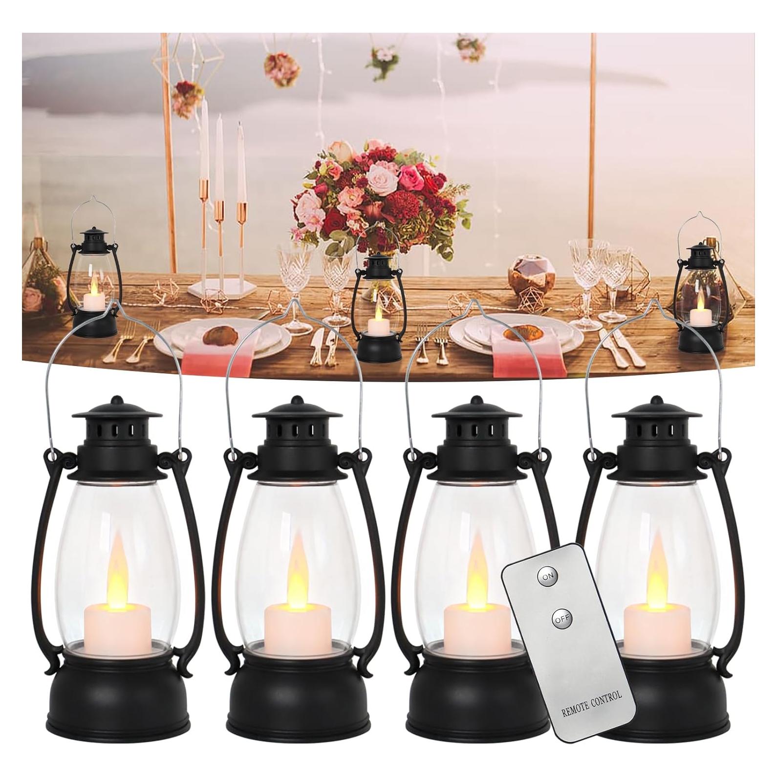 Linternas Vintage Reperla con Control Remoto - Paquete de 4