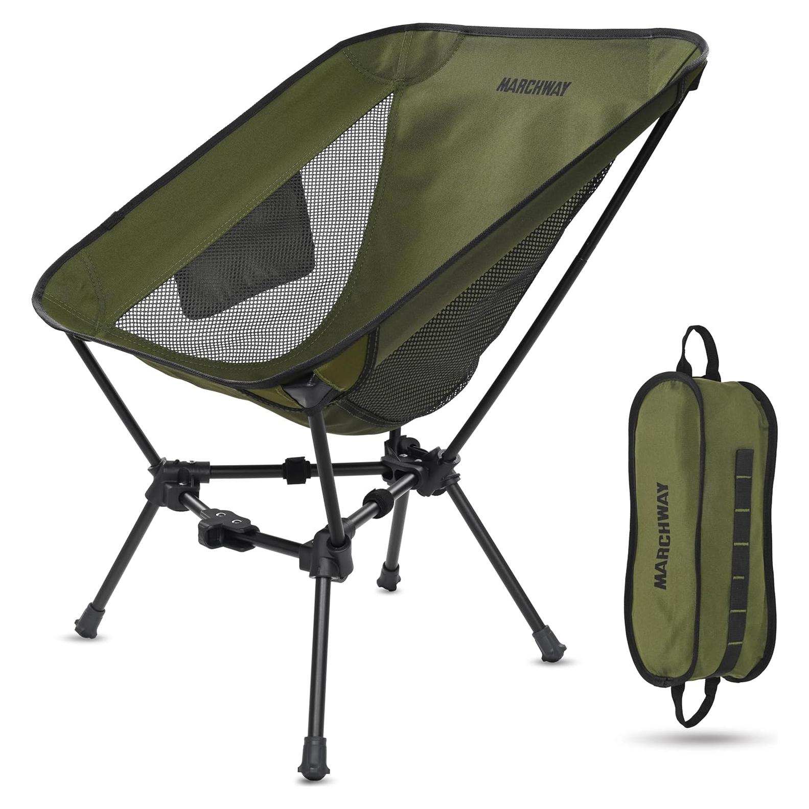 Silla de Camping Plegable MARCHWAY Verde 150Kg Ultraligera