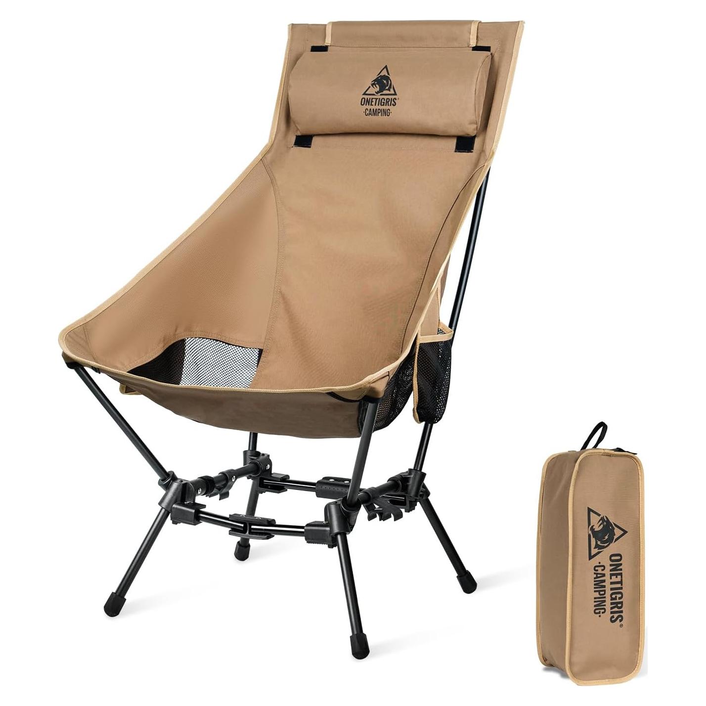 Silla de Camping Plegable OneTigris Dragonhide 125 kg Marrón