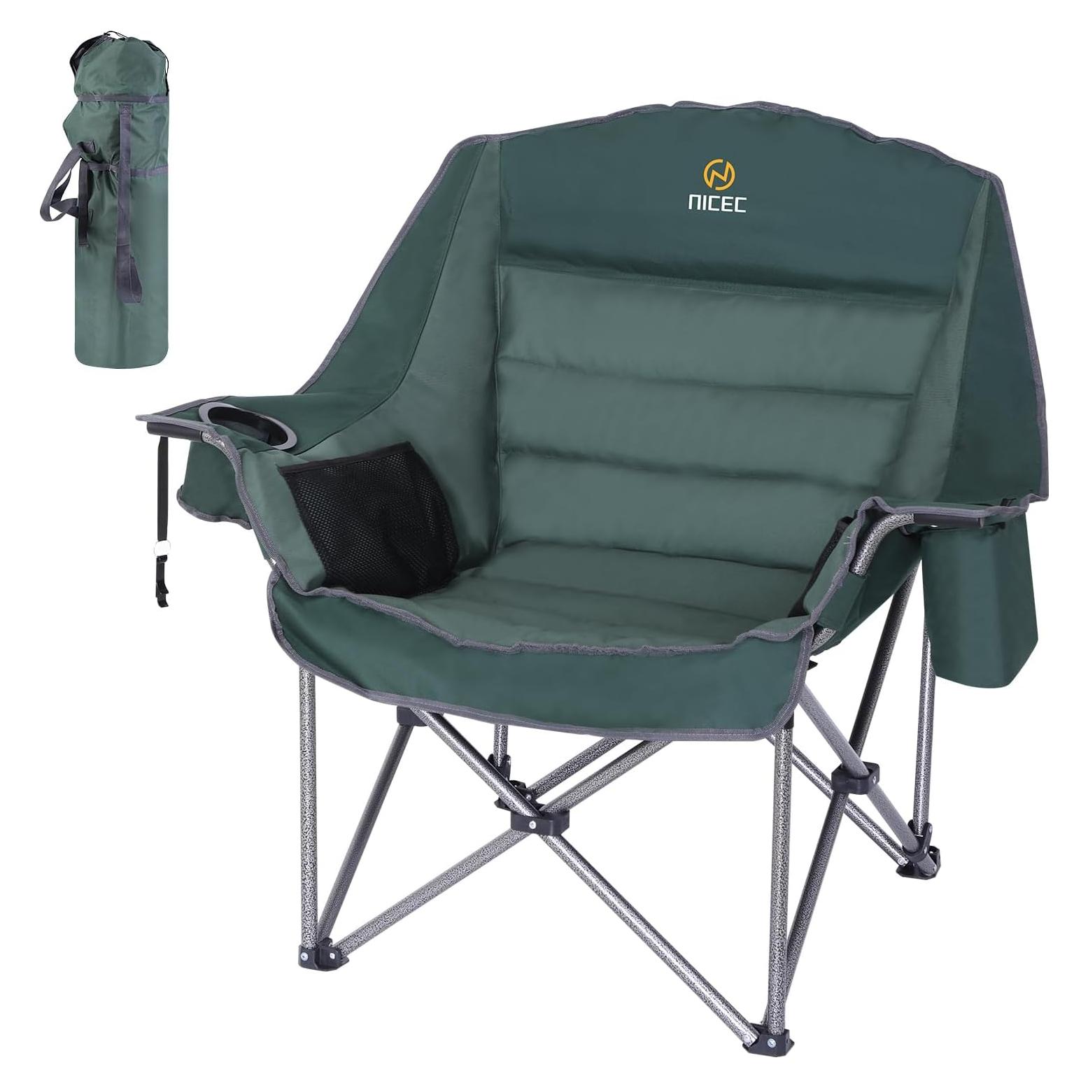 Silla de Camping Nice C XL Acolchada Verde Plegable 181 kg
