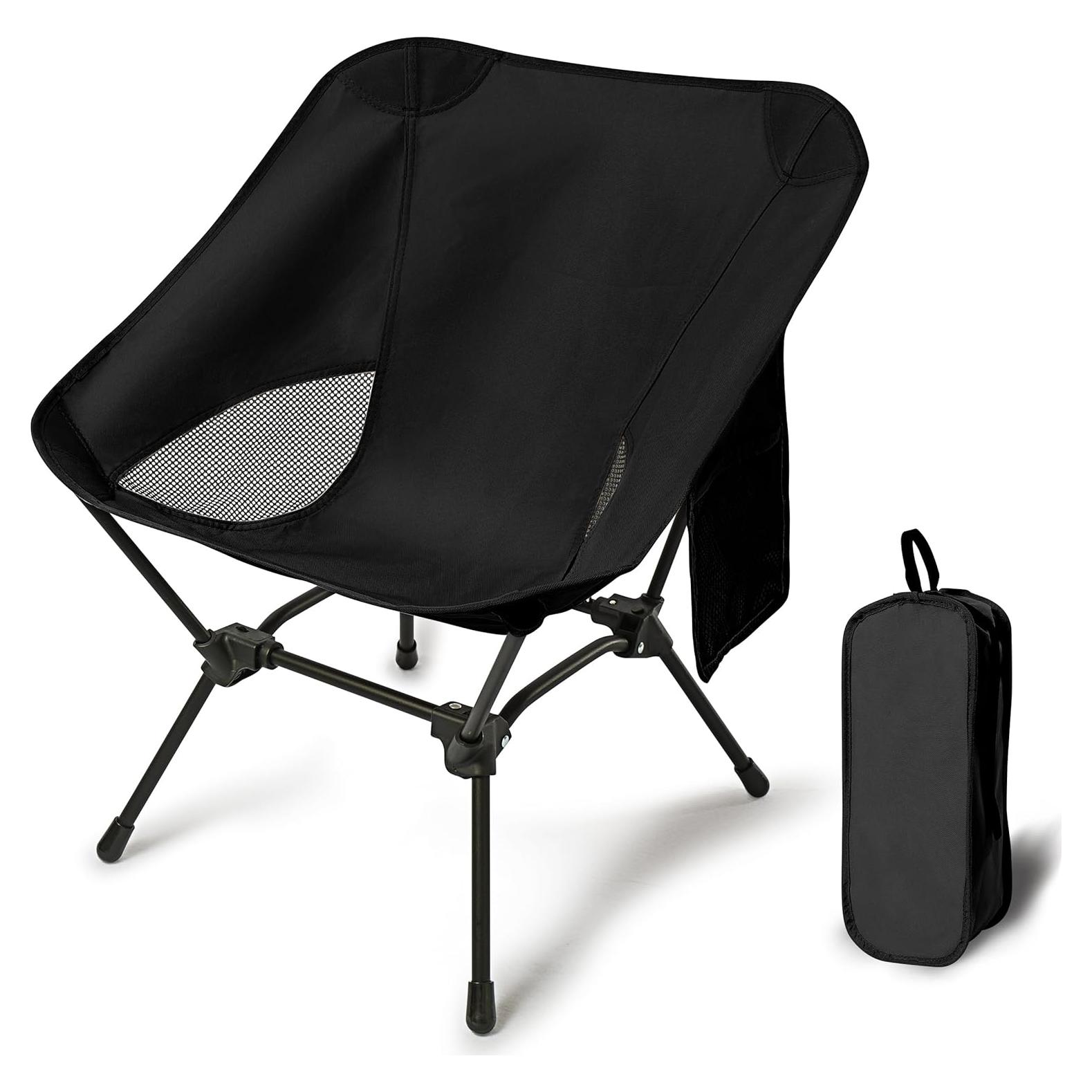 Silla de Camping Plegable Howjoe Negra Altura Ajustable 1.56 kg