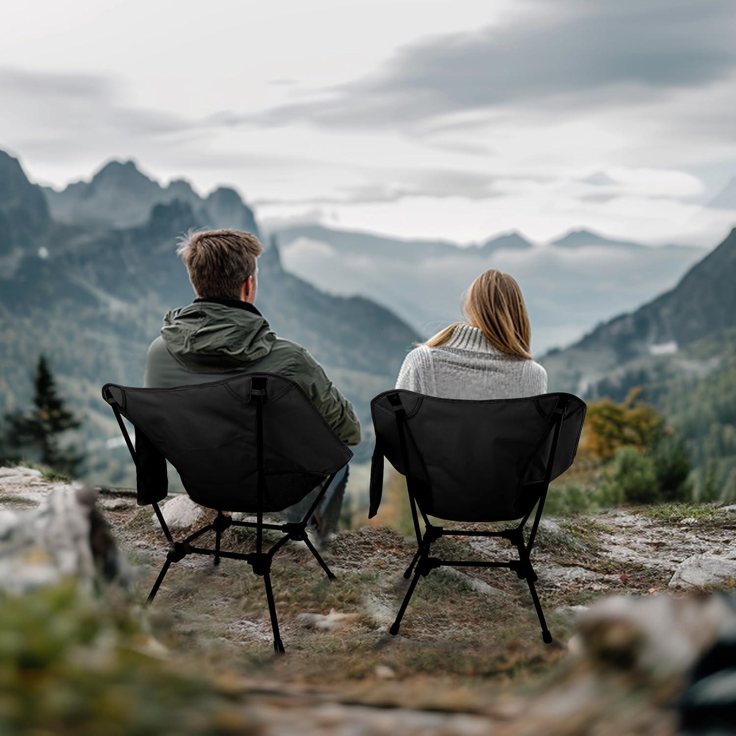 Silla de Camping Plegable Howjoe Negra Altura Ajustable 1.56 kg