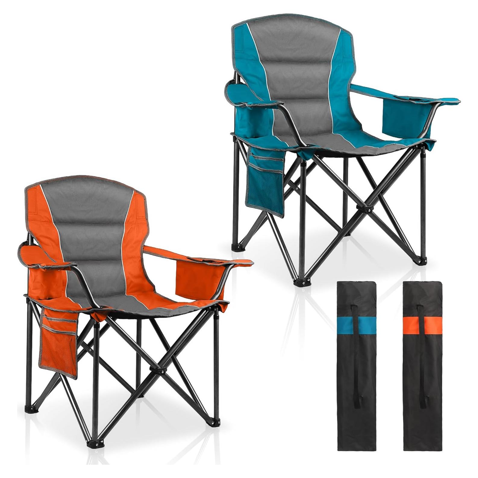 Paquete de 2 Sillas de Camping Acolchadas LANMOUNTAIN 181 kg