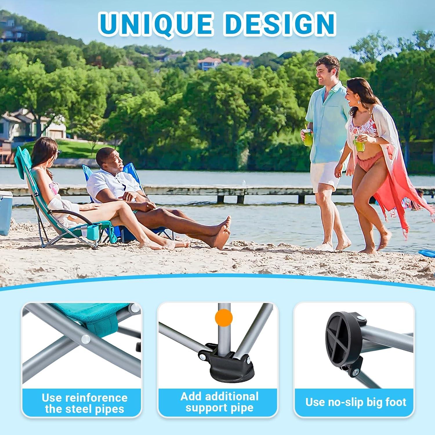 Silla de Playa Plegable KingCamp Cian Respaldo Alto 3 kg