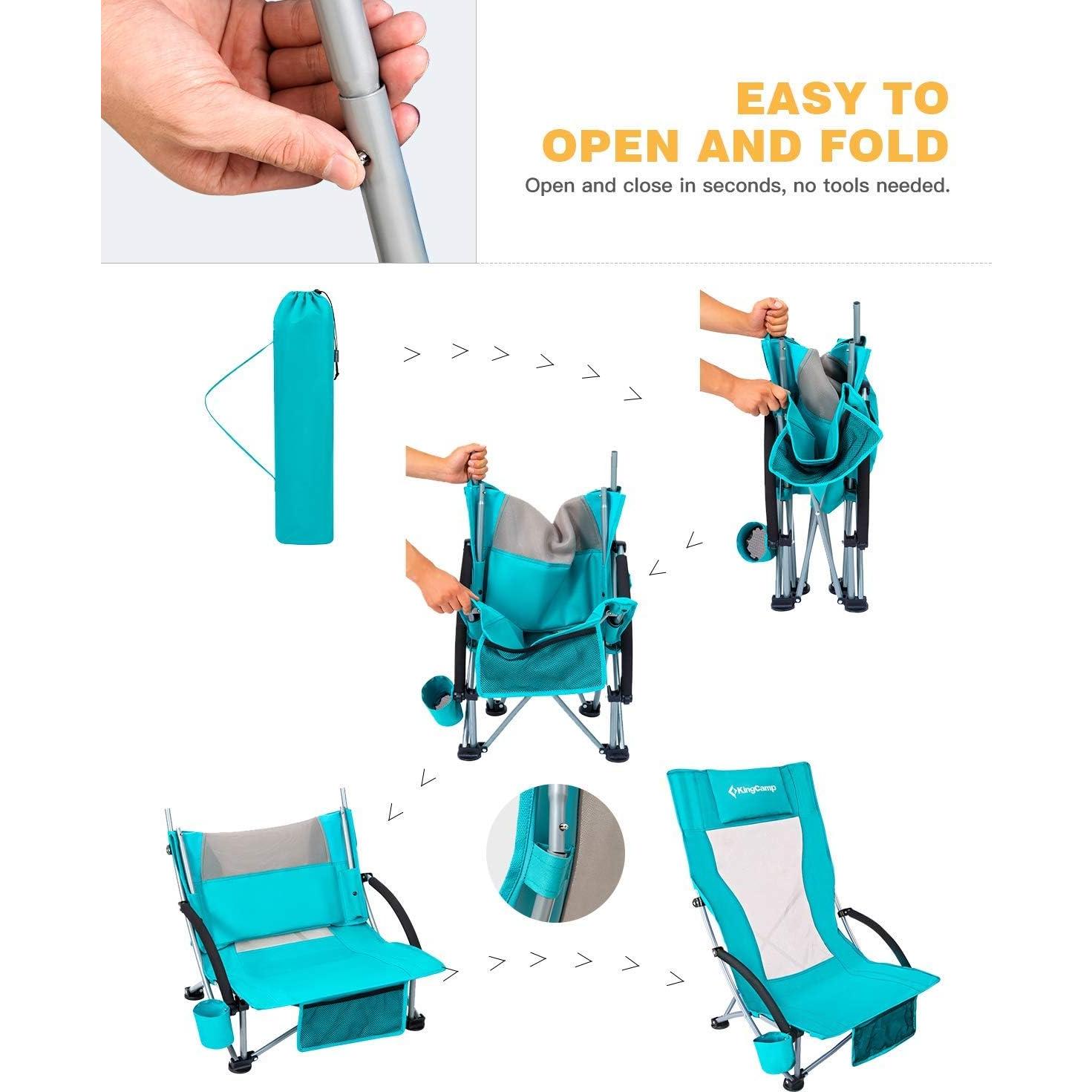 Silla de Playa Plegable KingCamp Cian Respaldo Alto 3 kg