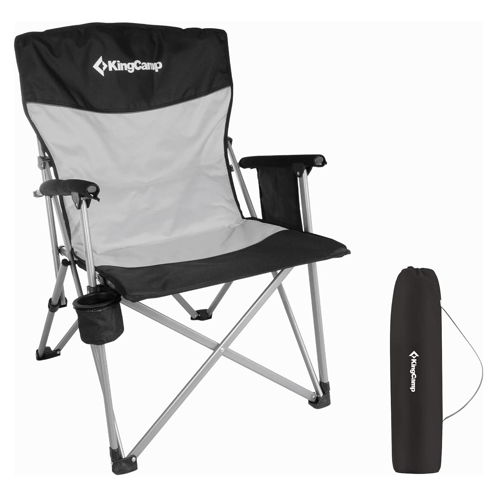 Silla Plegable KingCamp Acolchada para Camping con Respaldo