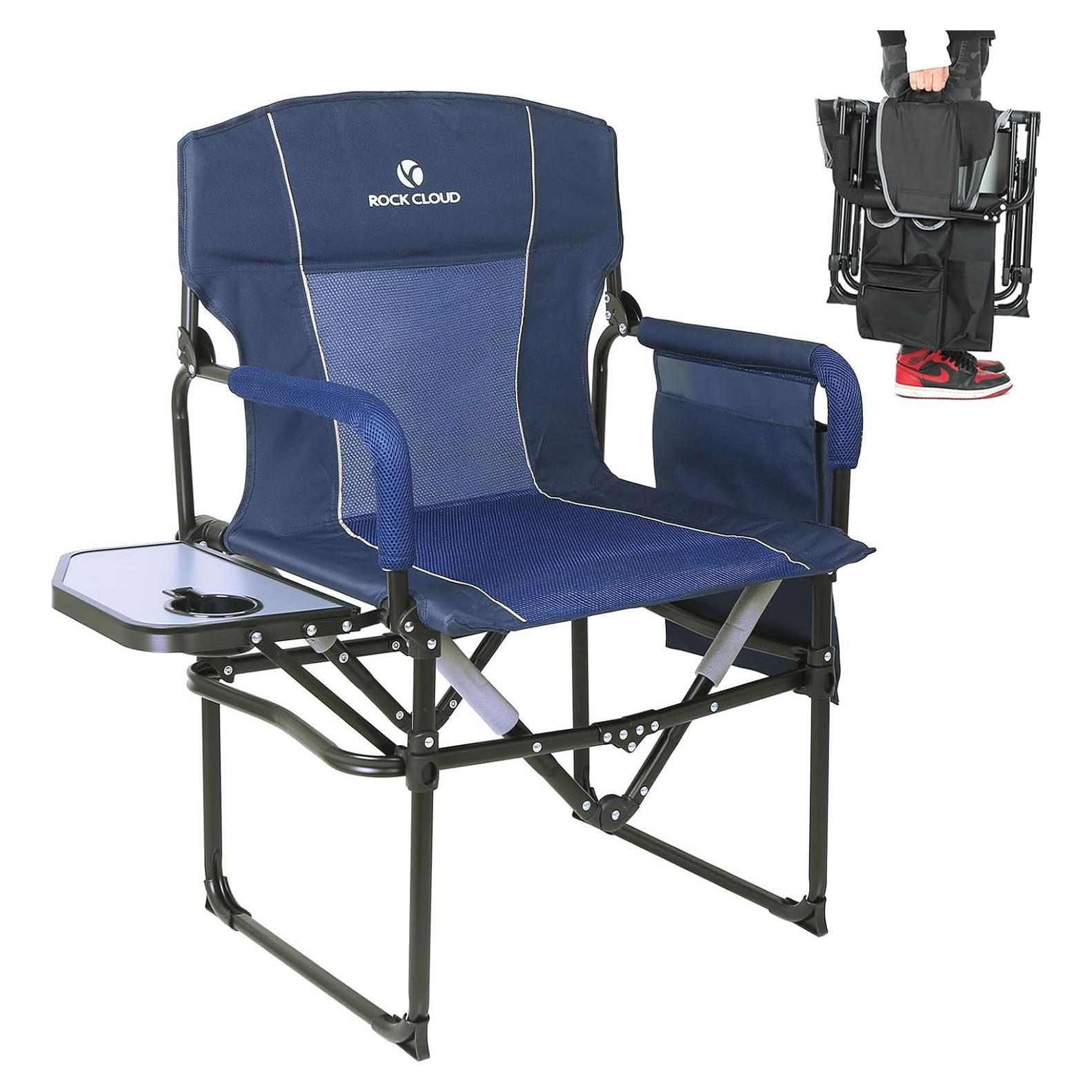 Silla de Camping Plegable ROCK CLOUD con Mesa Lateral y Bolsillo
