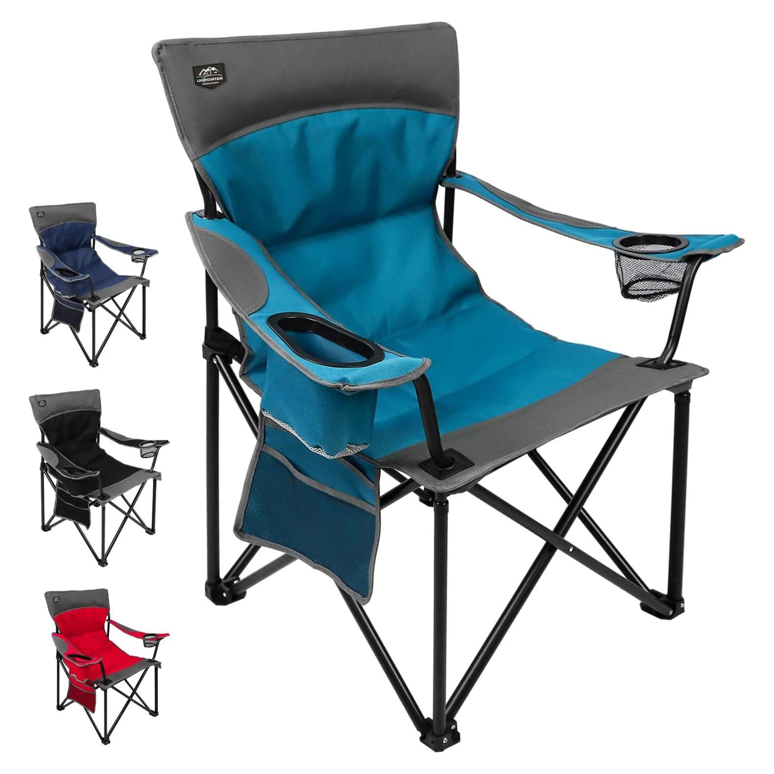 Silla de Camping Plegable LANMOUNTAIN Charles Azul 136kg