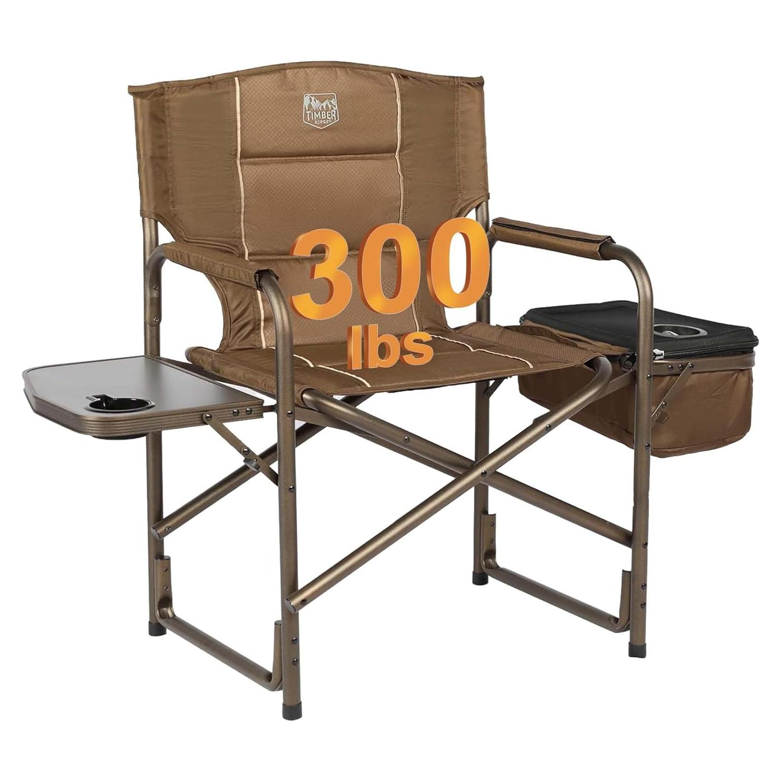 Silla de Camping Plegable Timber Ridge con Mesa Lateral