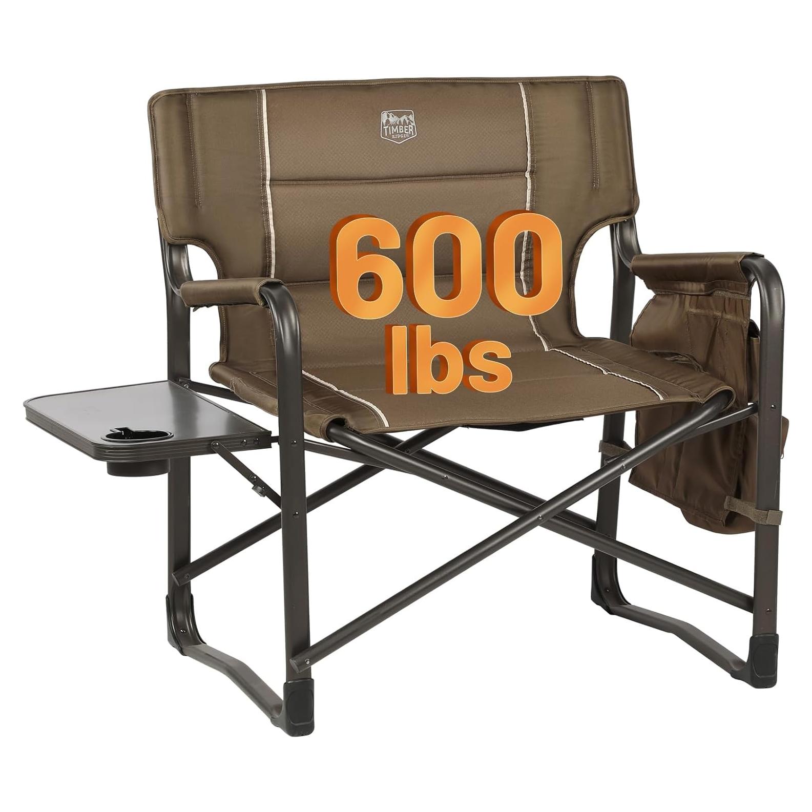 Silla de Camping Plegable Timber Ridge XXL 272 kg Marrón