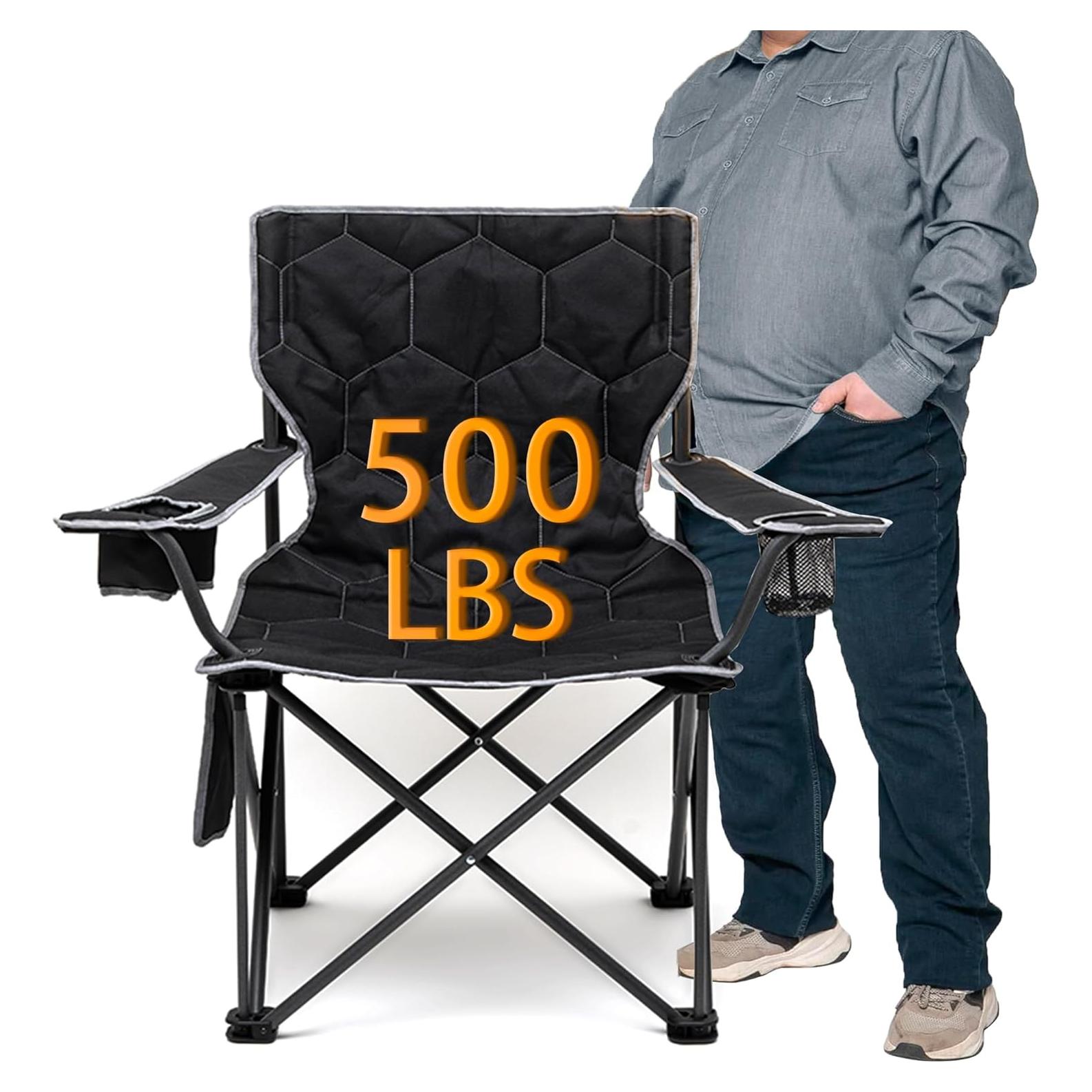 Silla de Camping Plegable Sunnyfeel XL 500 LBS Negra