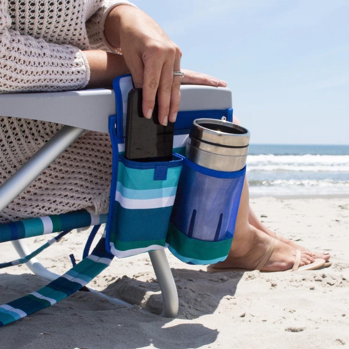 2 Backpack Beach Chairs Stripes 2020 (2Pack)