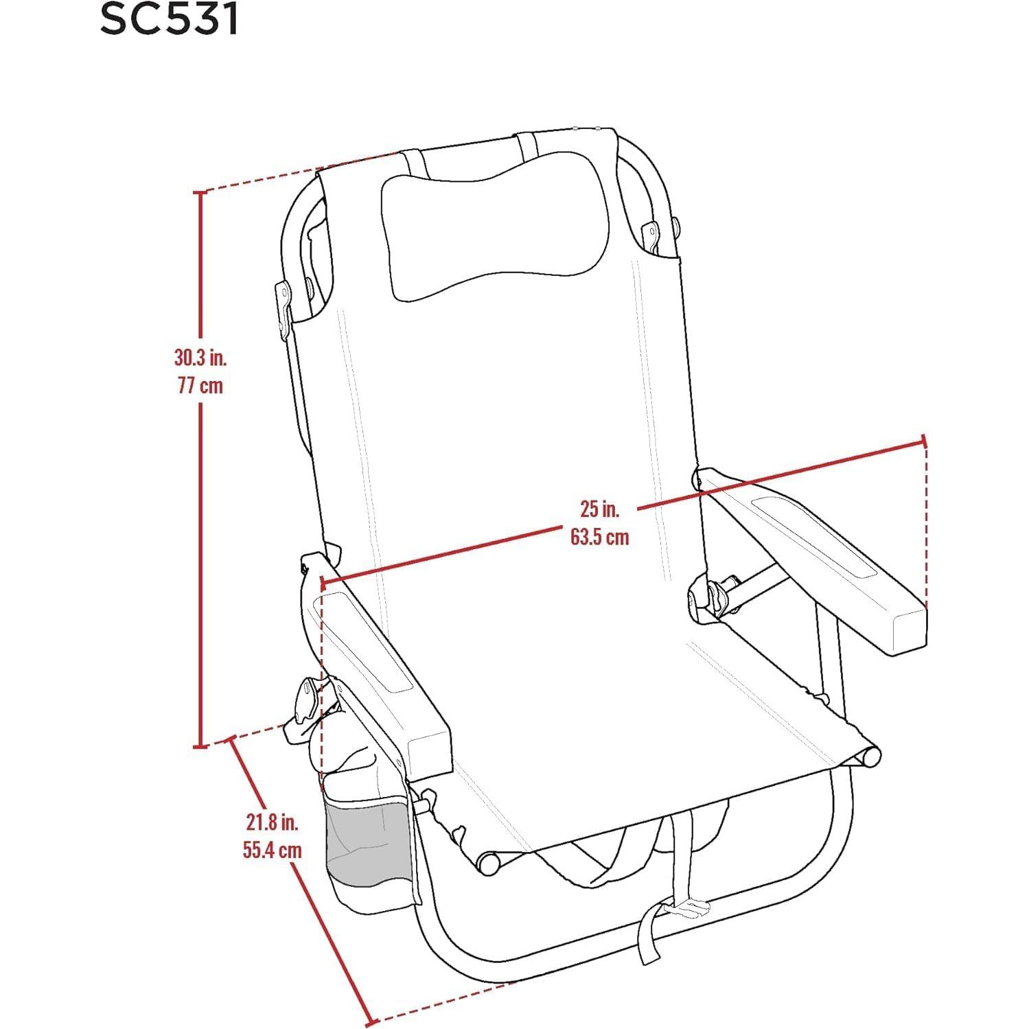 2 Backpack Beach Chairs Stripes 2020 (2Pack)