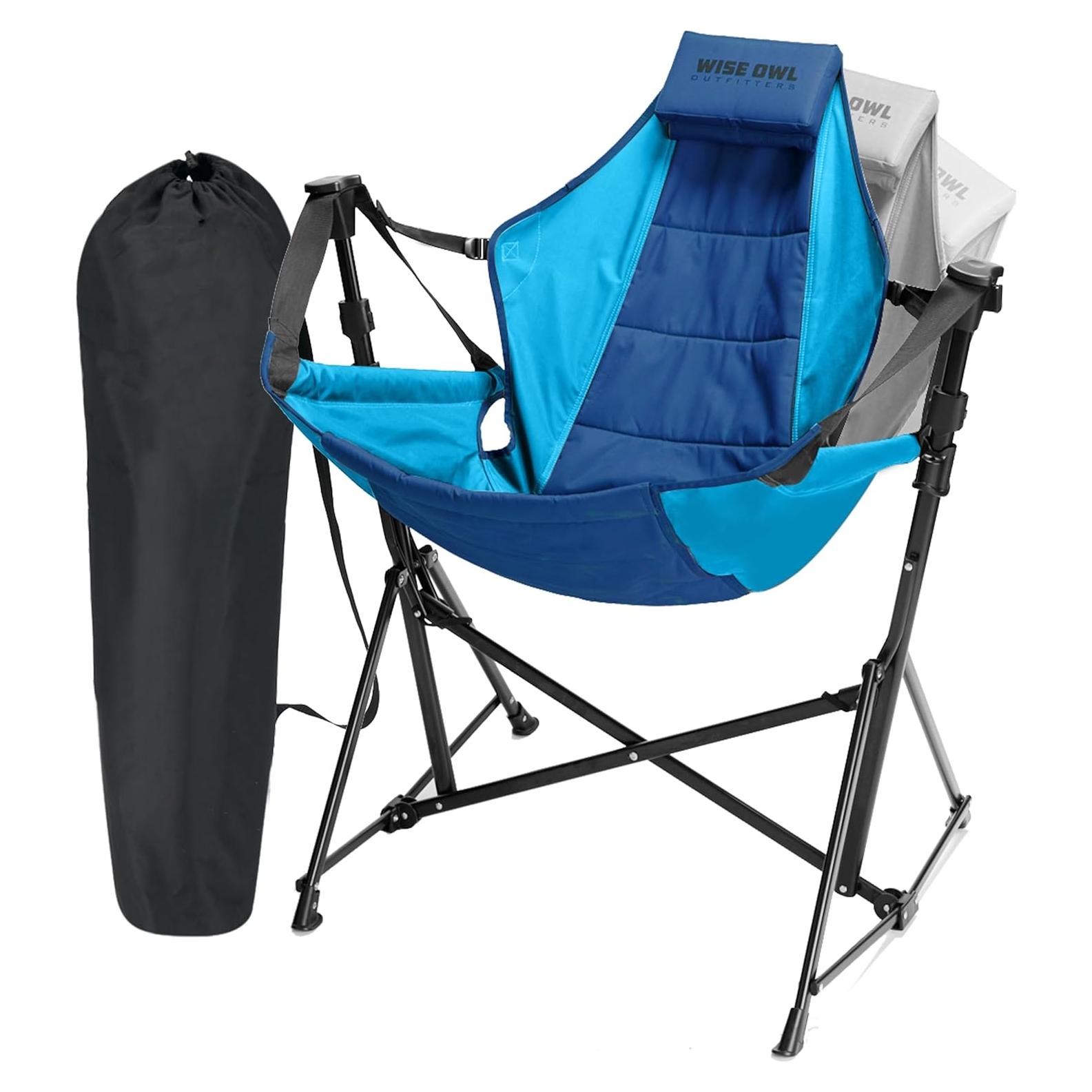Silla Hamaca Plegable Wise Owl Outfitters Azul 136 kg