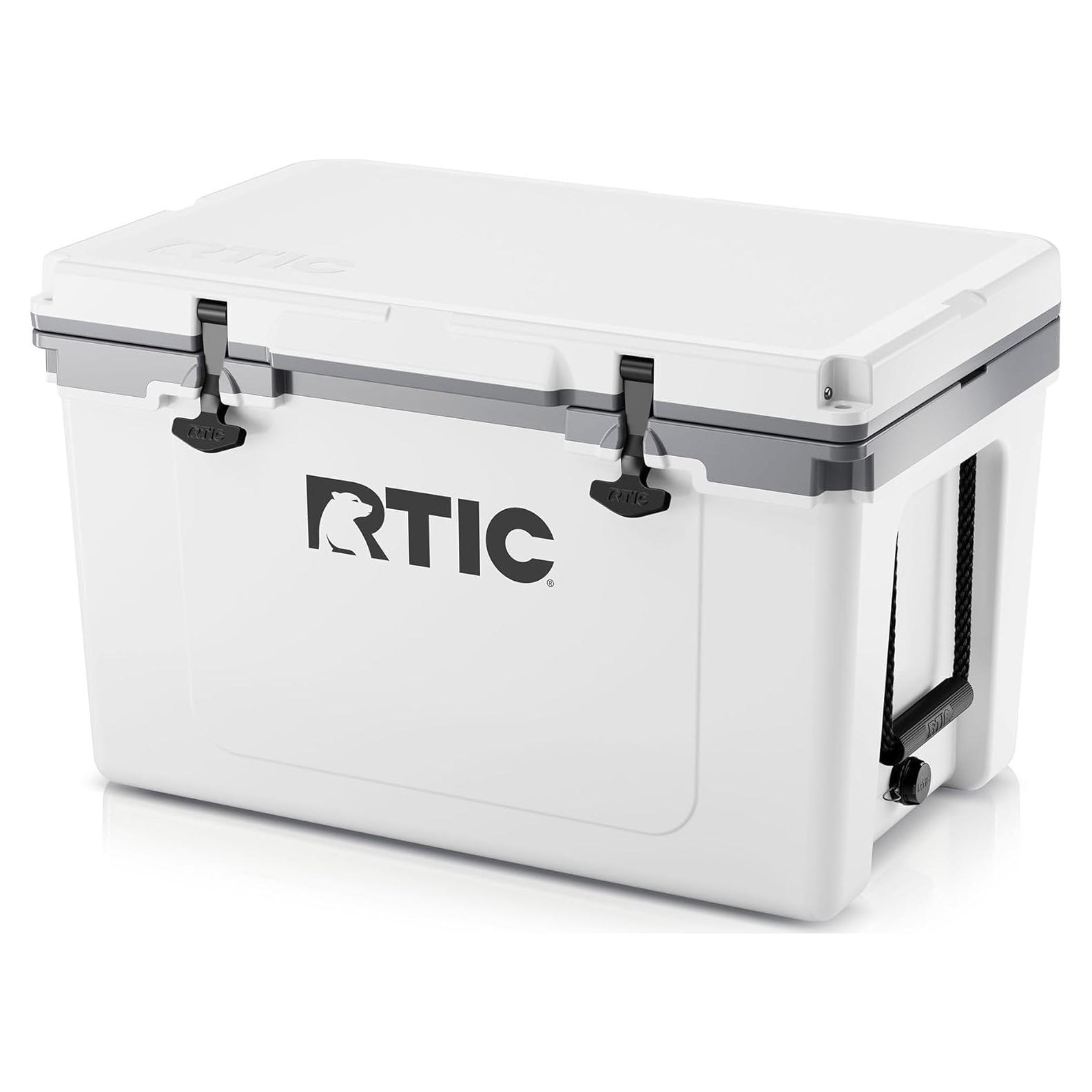 Nevera Dura Aislada RTIC Ultra-Ligera 52 Qt Blanca y Gris